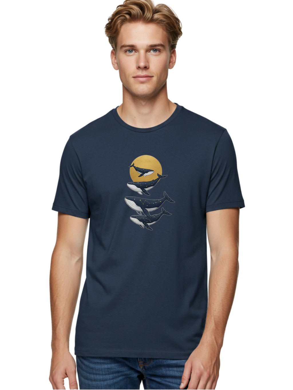 Constellation-Whales Men'S Graphic Tee, 100% Cotton, Comfortable Casual Summer Wear, Machine Washable, Vintage Camera, Old Camera, Antique Camera, Black Camera, Classic Photography, Photography Equipment, Nostalgic Device, Film Camera, Bai733