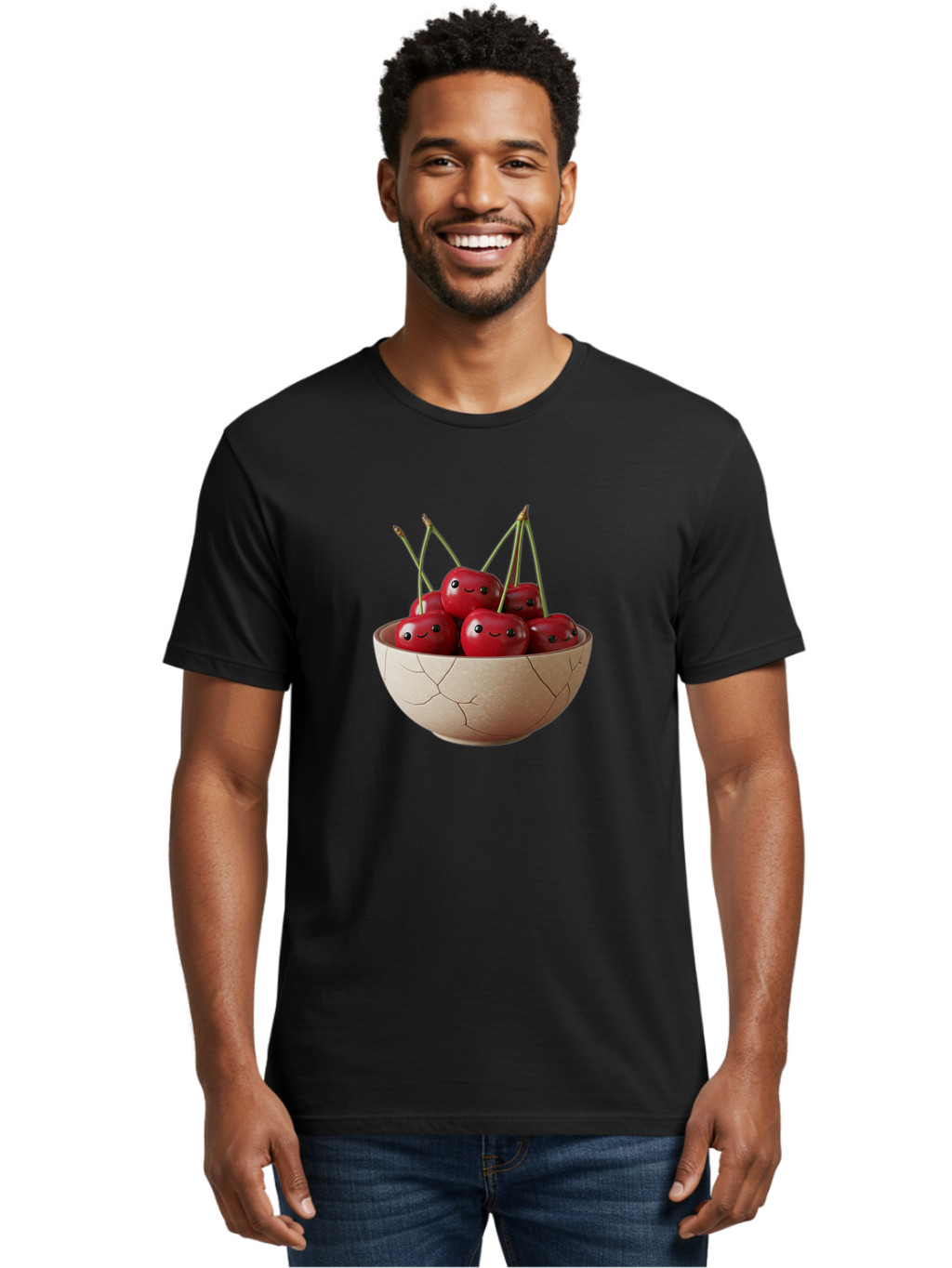 Cracked-Bowl-Cherries-1 Men'S Graphic Tee, 100% Cotton, Comfortable Casual Summer Wear, Machine Washable, Vintage Camera, Old Camera, Antique Camera, Black Camera, Classic Photography, Photography Equipment, Nostalgic Device, Film Camera, Bai738