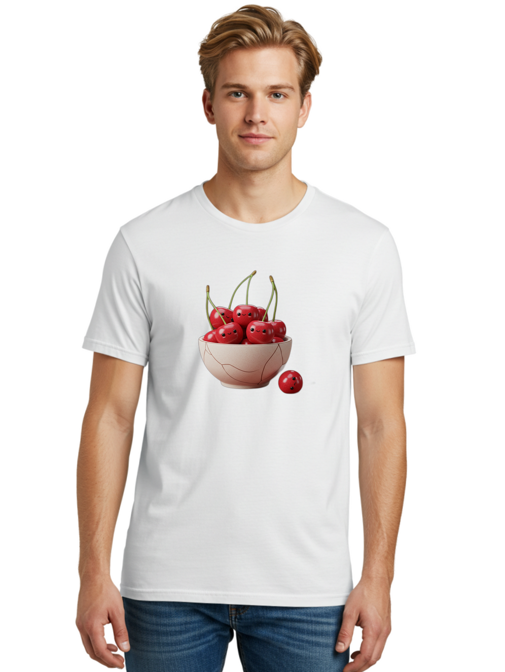 Cracked-Bowl-Cherries-2 Men'S Graphic Tee, 100% Cotton, Comfortable Casual Summer Wear, Machine Washable, Vintage Camera, Old Camera, Antique Camera, Black Camera, Classic Photography, Photography Equipment, Nostalgic Device, Film Camera, Bai739