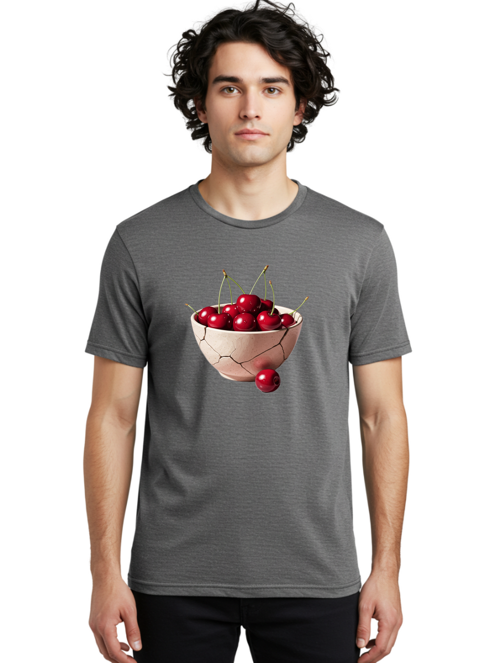 Cracked-Bowl-Cherries-4 Men'S Graphic Tee, 100% Cotton, Comfortable Casual Summer Wear, Machine Washable, Vintage Camera, Old Camera, Antique Camera, Black Camera, Classic Photography, Photography Equipment, Nostalgic Device, Film Camera, Bai741