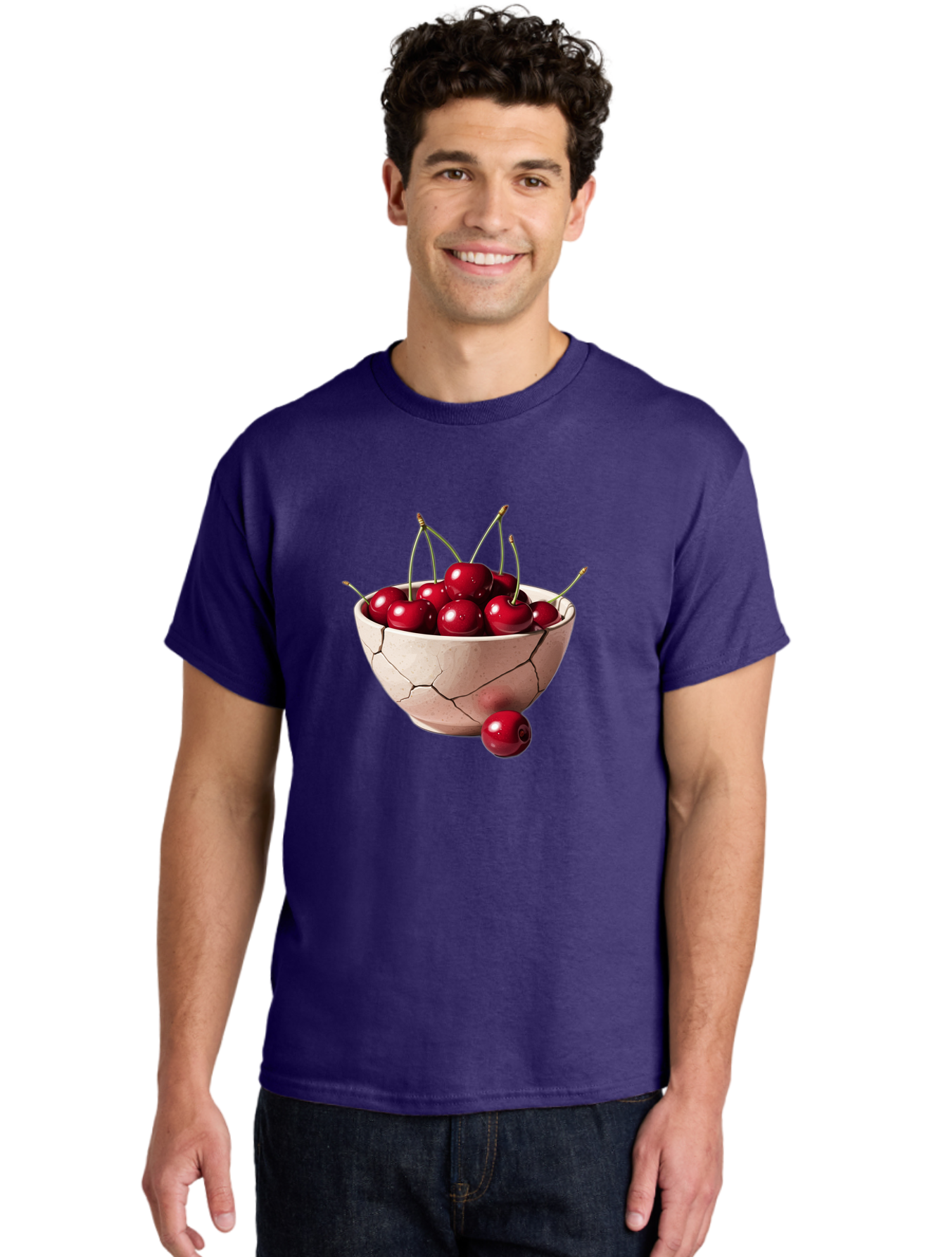 Cracked-Bowl-Cherries-4 Men'S Graphic Tee, 100% Cotton, Comfortable Casual Summer Wear, Machine Washable, Vintage Camera, Old Camera, Antique Camera, Black Camera, Classic Photography, Photography Equipment, Nostalgic Device, Film Camera, Bai741