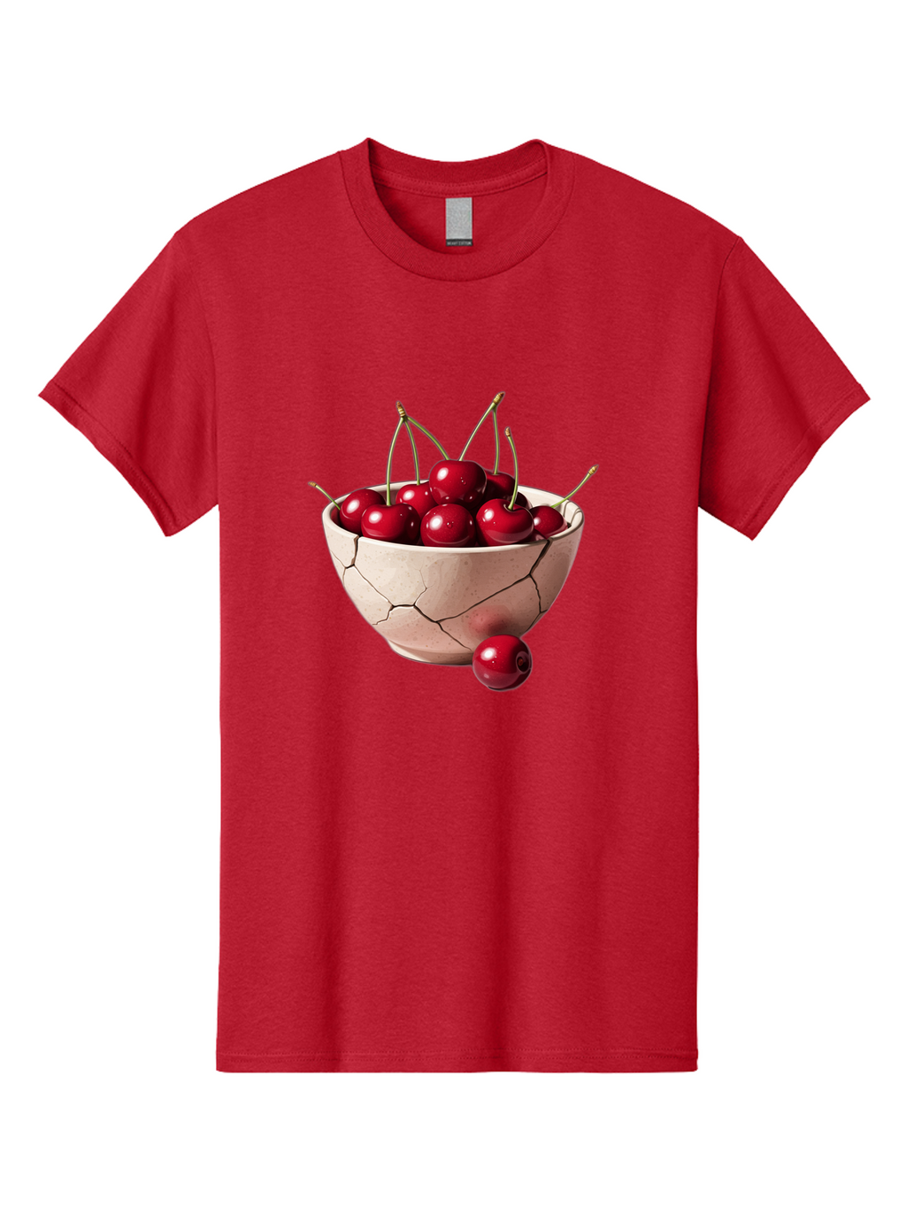 Cracked-Bowl-Cherries-4 Men'S Graphic Tee, 100% Cotton, Comfortable Casual Summer Wear, Machine Washable, Vintage Camera, Old Camera, Antique Camera, Black Camera, Classic Photography, Photography Equipment, Nostalgic Device, Film Camera, Bai741