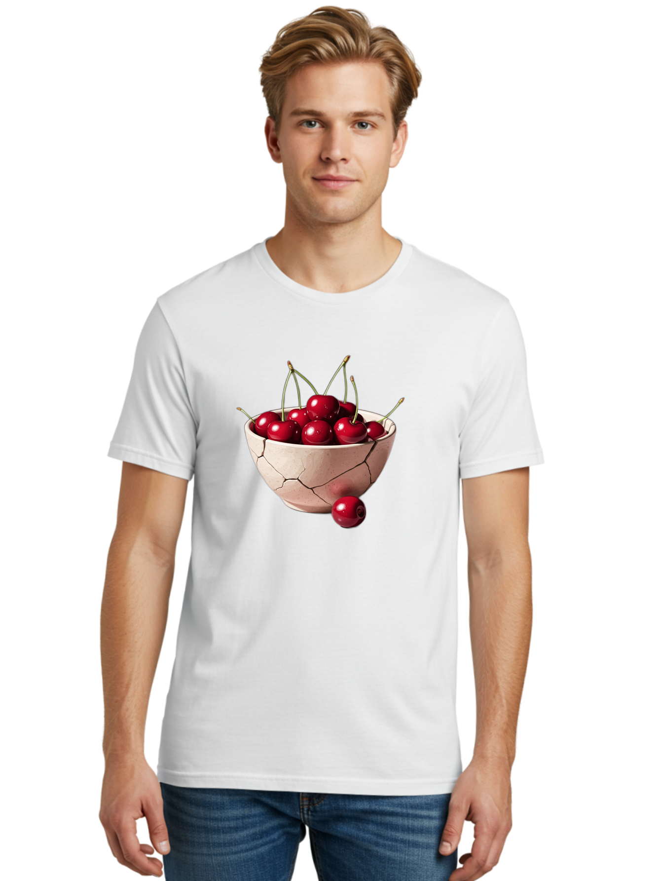 Cracked-Bowl-Cherries-4 Men'S Graphic Tee, 100% Cotton, Comfortable Casual Summer Wear, Machine Washable, Vintage Camera, Old Camera, Antique Camera, Black Camera, Classic Photography, Photography Equipment, Nostalgic Device, Film Camera, Bai741