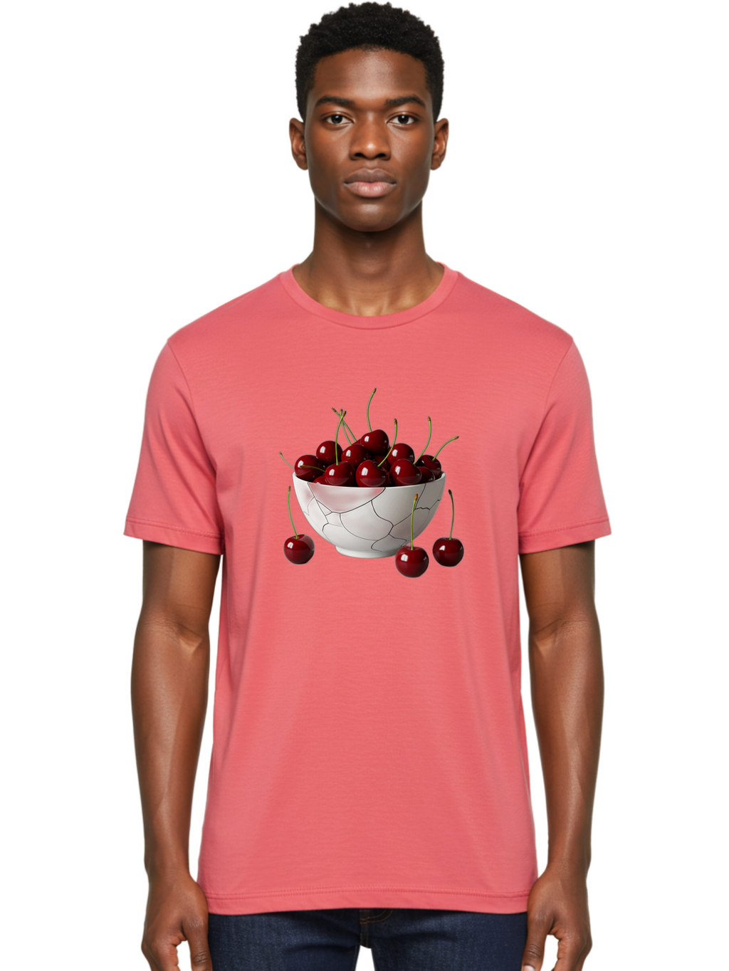 Cracked-Bowl-Cherries Men'S Graphic Tee, 100% Cotton, Comfortable Casual Summer Wear, Machine Washable, Vintage Camera, Old Camera, Antique Camera, Black Camera, Classic Photography, Photography Equipment, Nostalgic Device, Film Camera, Bai742