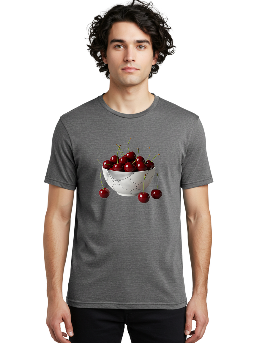 Cracked-Bowl-Cherries Men'S Graphic Tee, 100% Cotton, Comfortable Casual Summer Wear, Machine Washable, Vintage Camera, Old Camera, Antique Camera, Black Camera, Classic Photography, Photography Equipment, Nostalgic Device, Film Camera, Bai742