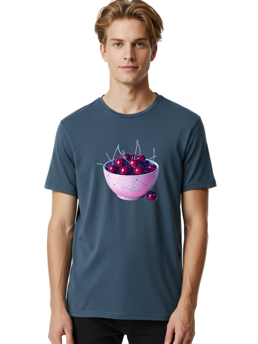 Cracked-Bowl-Of-Cherries Men'S Graphic Tee, 100% Cotton, Comfortable Casual Summer Wear, Machine Washable, Vintage Camera, Old Camera, Antique Camera, Black Camera, Classic Photography, Photography Equipment, Nostalgic Device, Film Camera, Bai743