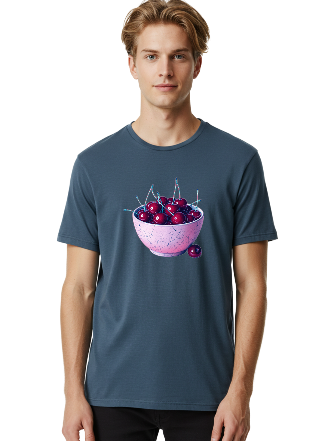 Cracked-Bowl-Of-Cherries Men'S Graphic Tee, 100% Cotton, Comfortable Casual Summer Wear, Machine Washable, Vintage Camera, Old Camera, Antique Camera, Black Camera, Classic Photography, Photography Equipment, Nostalgic Device, Film Camera, Bai743