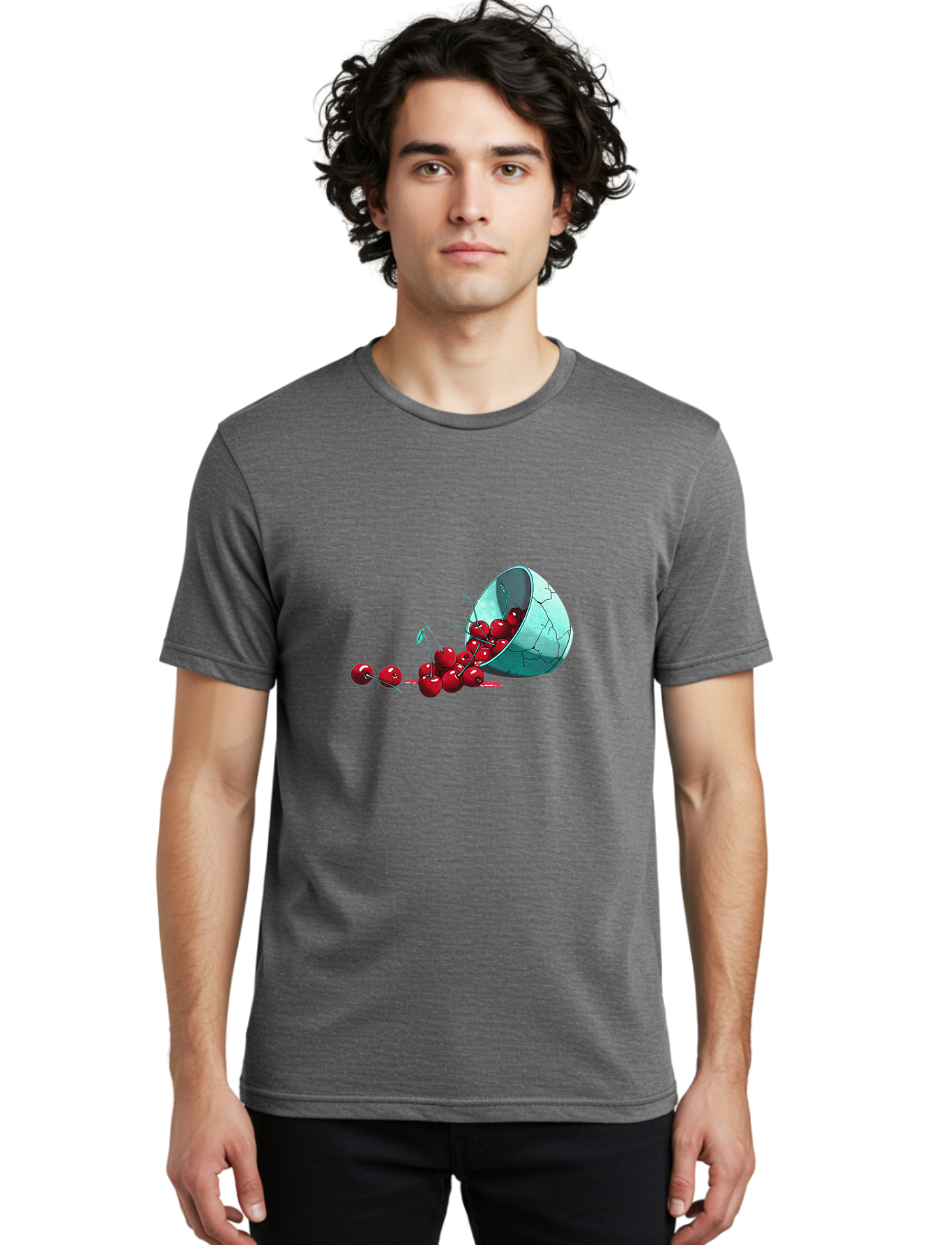 Cracked-Cup-Cherries Men'S Graphic Tee, 100% Cotton, Comfortable Casual Summer Wear, Machine Washable, Vintage Camera, Old Camera, Antique Camera, Black Camera, Classic Photography, Photography Equipment, Nostalgic Device, Film Camera, Bai745