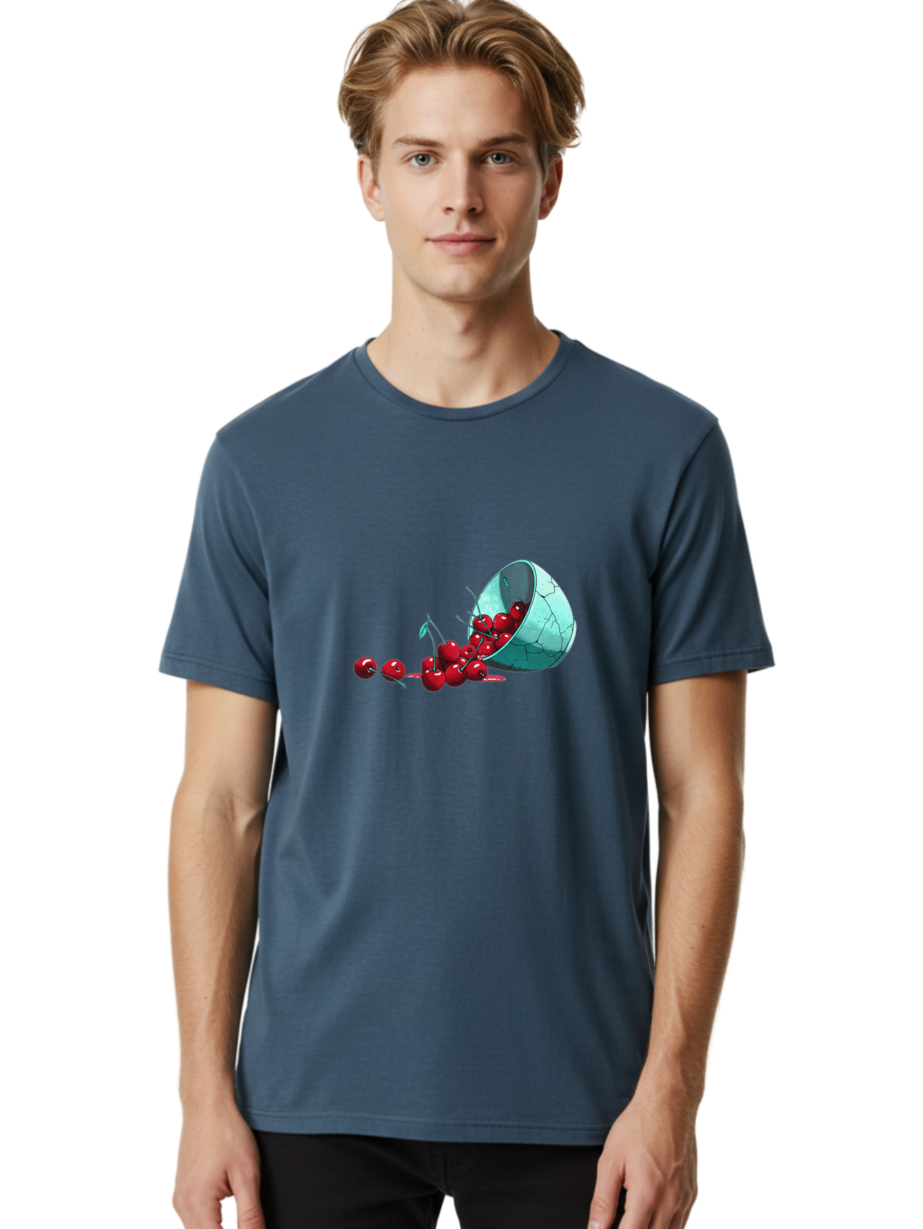 Cracked-Cup-Cherries Men'S Graphic Tee, 100% Cotton, Comfortable Casual Summer Wear, Machine Washable, Vintage Camera, Old Camera, Antique Camera, Black Camera, Classic Photography, Photography Equipment, Nostalgic Device, Film Camera, Bai745