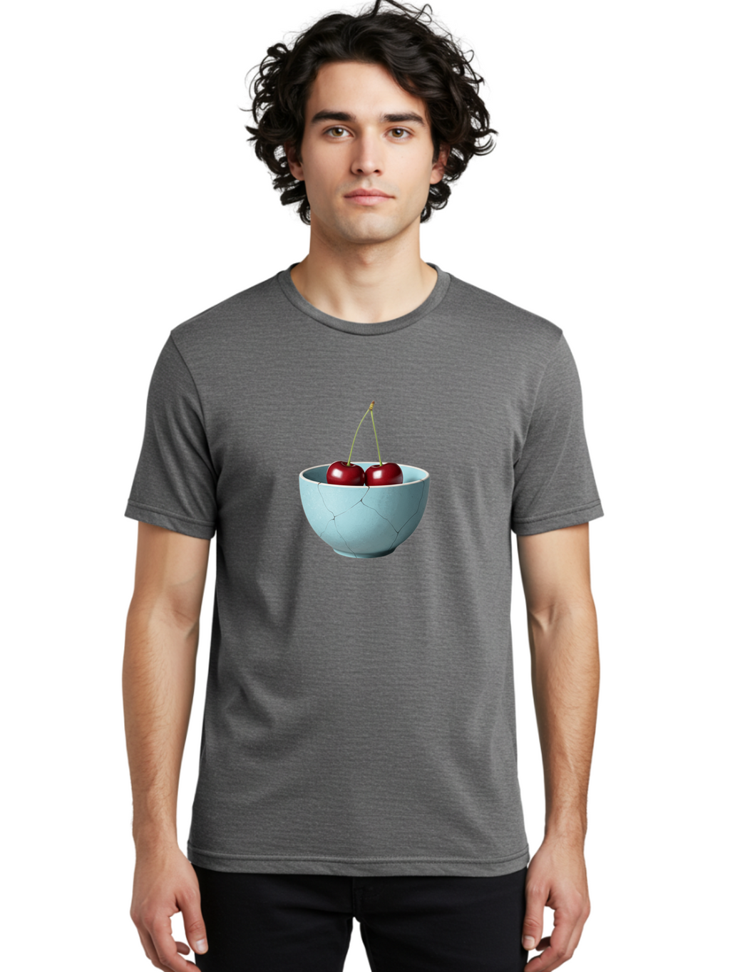 Cracked-White-Bowl-Cherries Men'S Graphic Tee, 100% Cotton, Comfortable Casual Summer Wear, Machine Washable, Vintage Camera, Old Camera, Antique Camera, Black Camera, Classic Photography, Photography Equipment, Nostalgic Device, Film Camera, Bai748