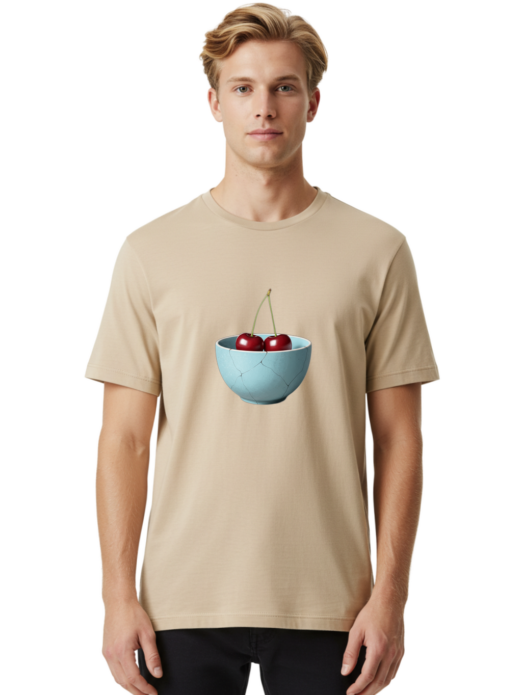 Cracked-White-Bowl-Cherries Men'S Graphic Tee, 100% Cotton, Comfortable Casual Summer Wear, Machine Washable, Vintage Camera, Old Camera, Antique Camera, Black Camera, Classic Photography, Photography Equipment, Nostalgic Device, Film Camera, Bai748