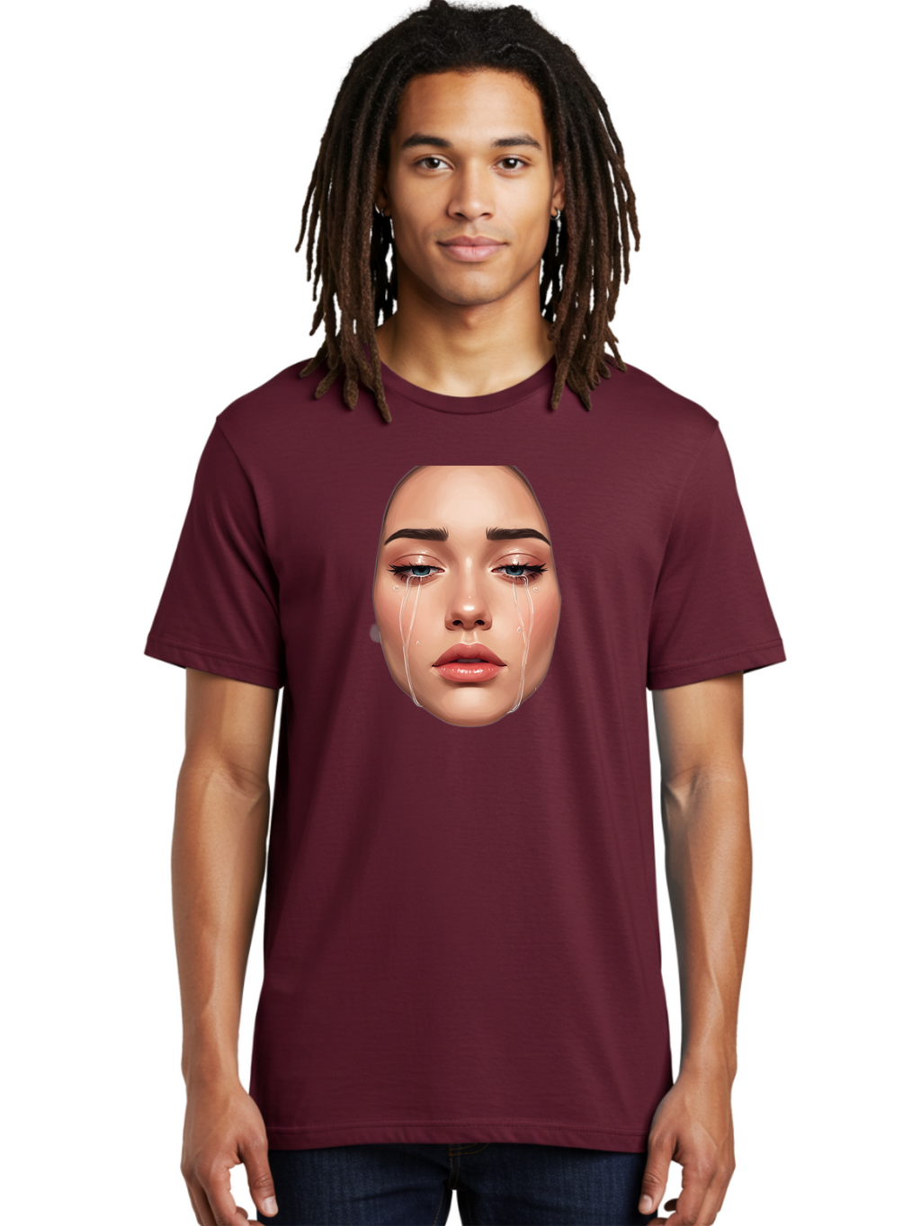 Crying-Face-1 Men'S Graphic Tee, 100% Cotton, Comfortable Casual Summer Wear, Machine Washable, Vintage Camera, Old Camera, Antique Camera, Black Camera, Classic Photography, Photography Equipment, Nostalgic Device, Film Camera, Camera Art Bai751