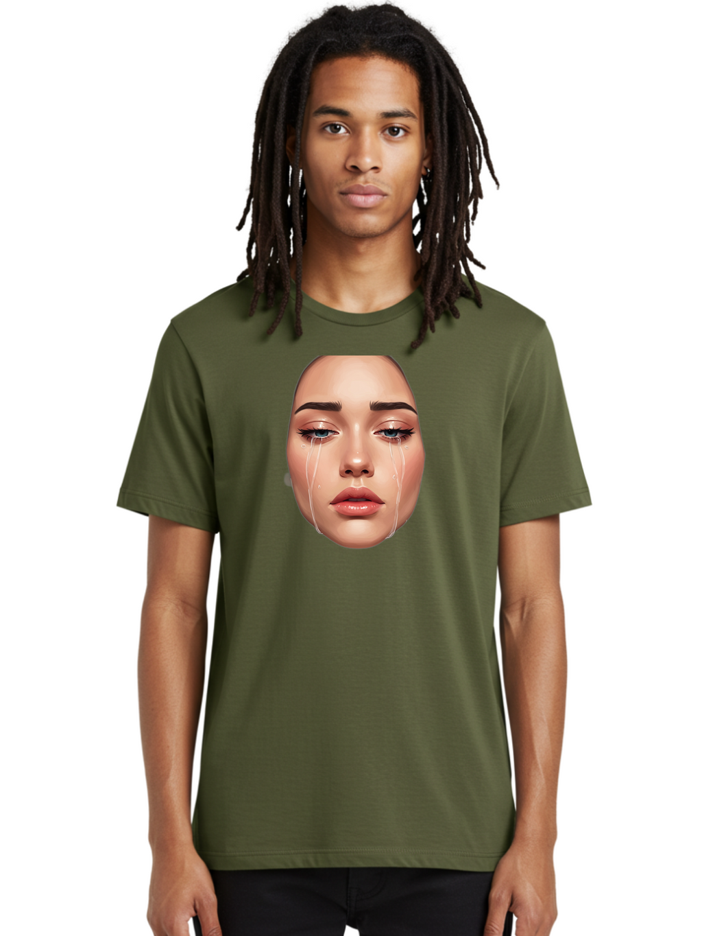 Crying-Face-1 Men'S Graphic Tee, 100% Cotton, Comfortable Casual Summer Wear, Machine Washable, Vintage Camera, Old Camera, Antique Camera, Black Camera, Classic Photography, Photography Equipment, Nostalgic Device, Film Camera, Camera Art Bai751