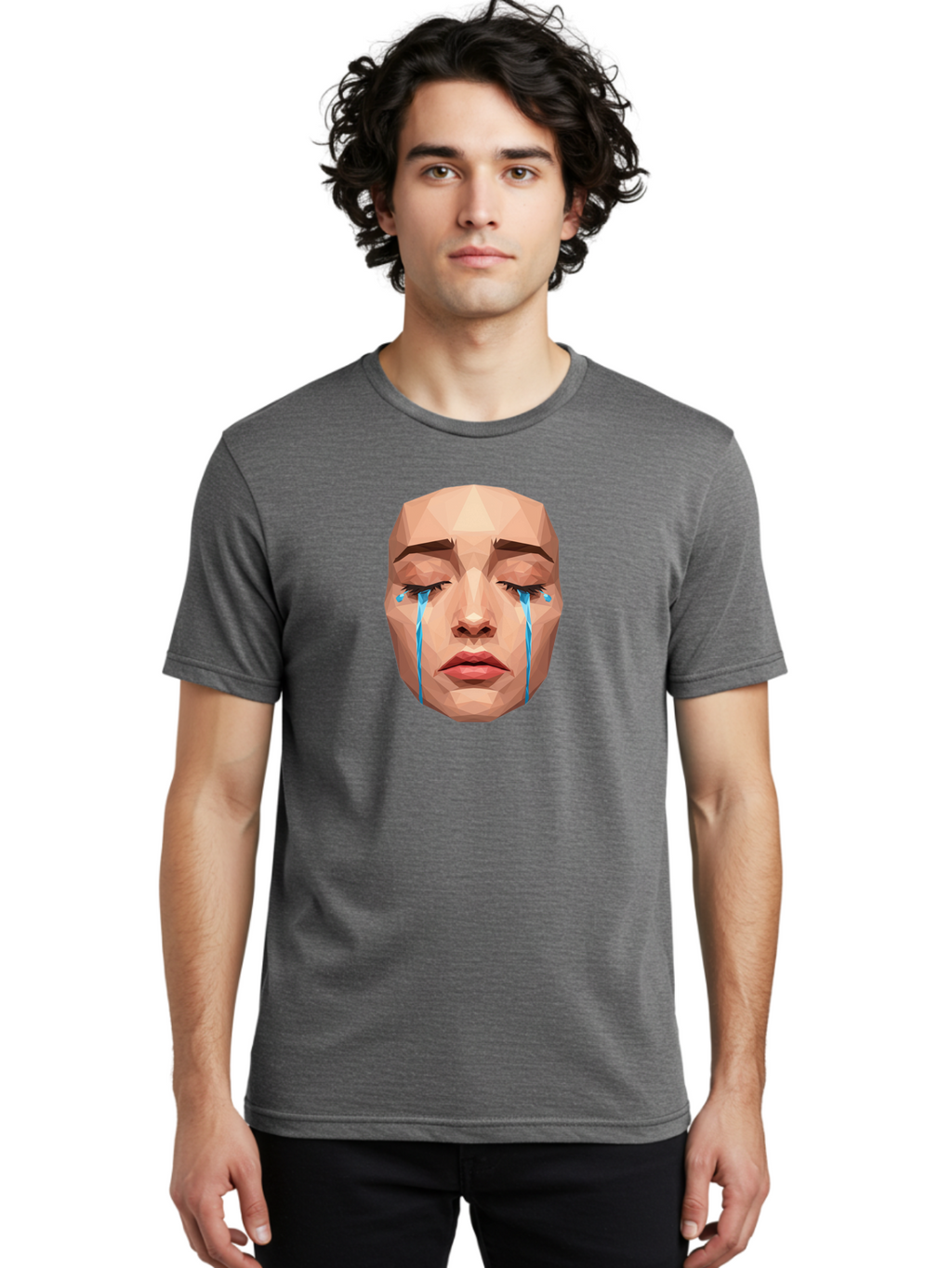Crying-Face-3 Men'S Graphic Tee, 100% Cotton, Comfortable Casual Summer Wear, Machine Washable, Vintage Camera, Old Camera, Antique Camera, Black Camera, Classic Photography, Photography Equipment, Nostalgic Device, Film Camera, Camera Art Bai753