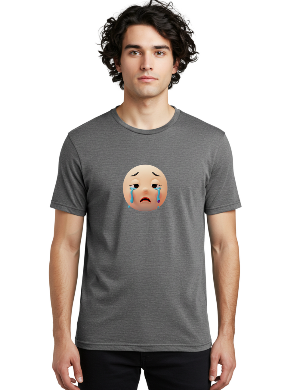 Crying-Face-4 Men'S Graphic Tee, 100% Cotton, Comfortable Casual Summer Wear, Machine Washable, Vintage Camera, Old Camera, Antique Camera, Black Camera, Classic Photography, Photography Equipment, Nostalgic Device, Film Camera, Camera Art Bai754