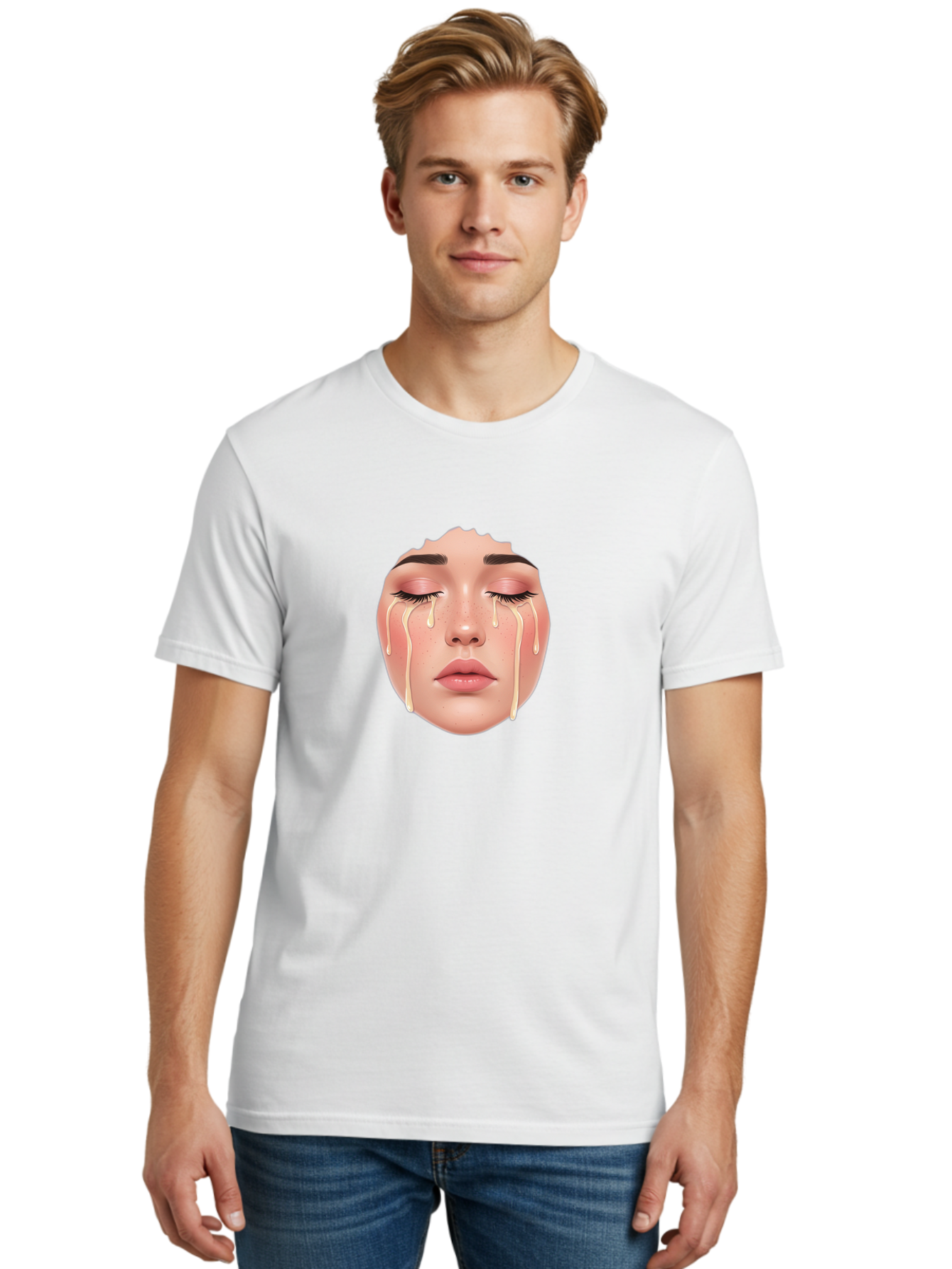 Crying-Face-Mask Men'S Graphic Tee, 100% Cotton, Comfortable Casual Summer Wear, Machine Washable, Vintage Camera, Old Camera, Antique Camera, Black Camera, Classic Photography, Photography Equipment, Nostalgic Device, Film Camera, Camera Art Bai755