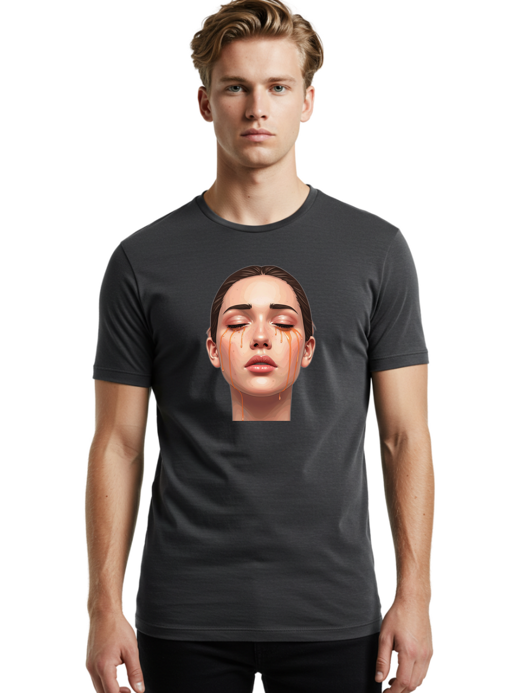 Crying-Woman-1 Men'S Graphic Tee, 100% Cotton, Comfortable Casual Summer Wear, Machine Washable, Vintage Camera, Old Camera, Antique Camera, Black Camera, Classic Photography, Photography Equipment, Nostalgic Device, Film Camera, Camera Art Bai757