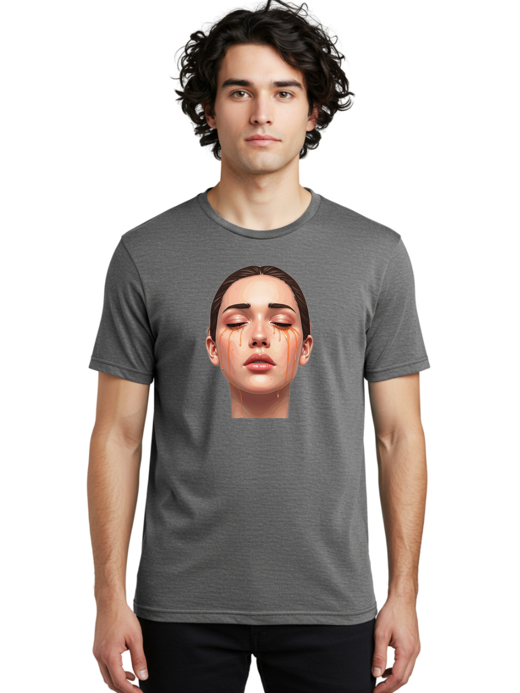 Crying-Woman-1 Men'S Graphic Tee, 100% Cotton, Comfortable Casual Summer Wear, Machine Washable, Vintage Camera, Old Camera, Antique Camera, Black Camera, Classic Photography, Photography Equipment, Nostalgic Device, Film Camera, Camera Art Bai757