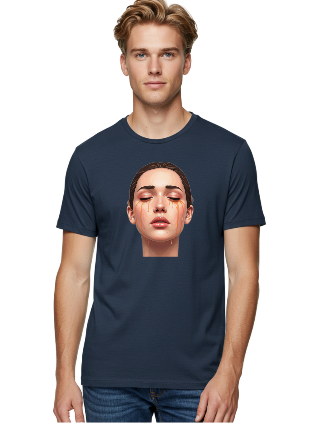 Crying-Woman-1 Men'S Graphic Tee, 100% Cotton, Comfortable Casual Summer Wear, Machine Washable, Vintage Camera, Old Camera, Antique Camera, Black Camera, Classic Photography, Photography Equipment, Nostalgic Device, Film Camera, Camera Art Bai757