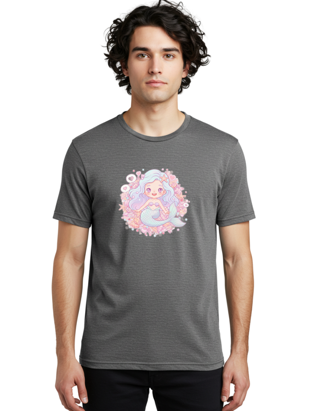 Cute-Mermaid-Girl-1 Men'S Graphic Tee, 100% Cotton, Comfortable Casual Summer Wear, Machine Washable, Vintage Camera, Old Camera, Antique Camera, Black Camera, Classic Photography, Photography Equipment, Nostalgic Device, Film Camera, Bai764