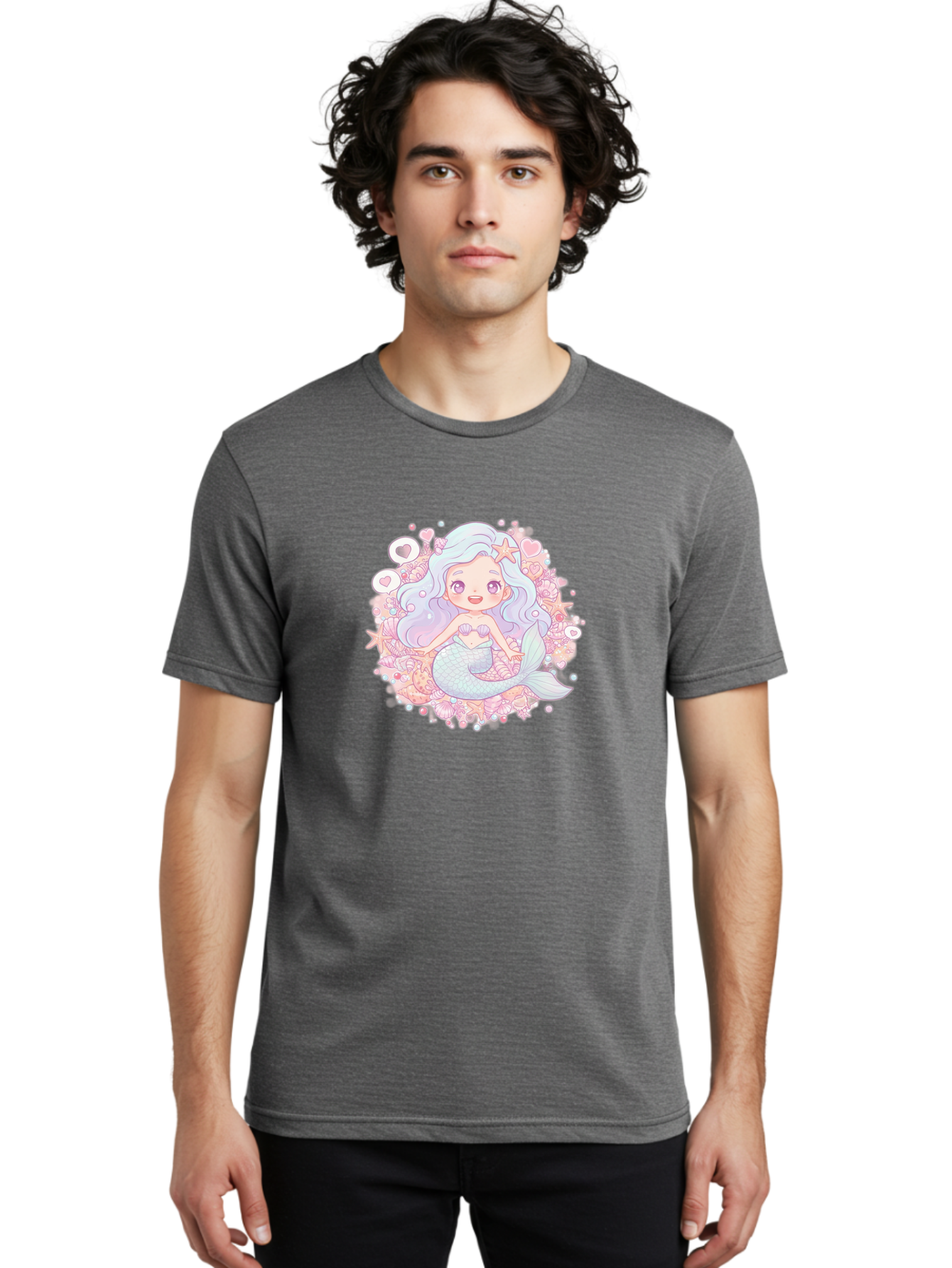 Cute-Mermaid-Girl-1 Men'S Graphic Tee, 100% Cotton, Comfortable Casual Summer Wear, Machine Washable, Vintage Camera, Old Camera, Antique Camera, Black Camera, Classic Photography, Photography Equipment, Nostalgic Device, Film Camera, Bai764