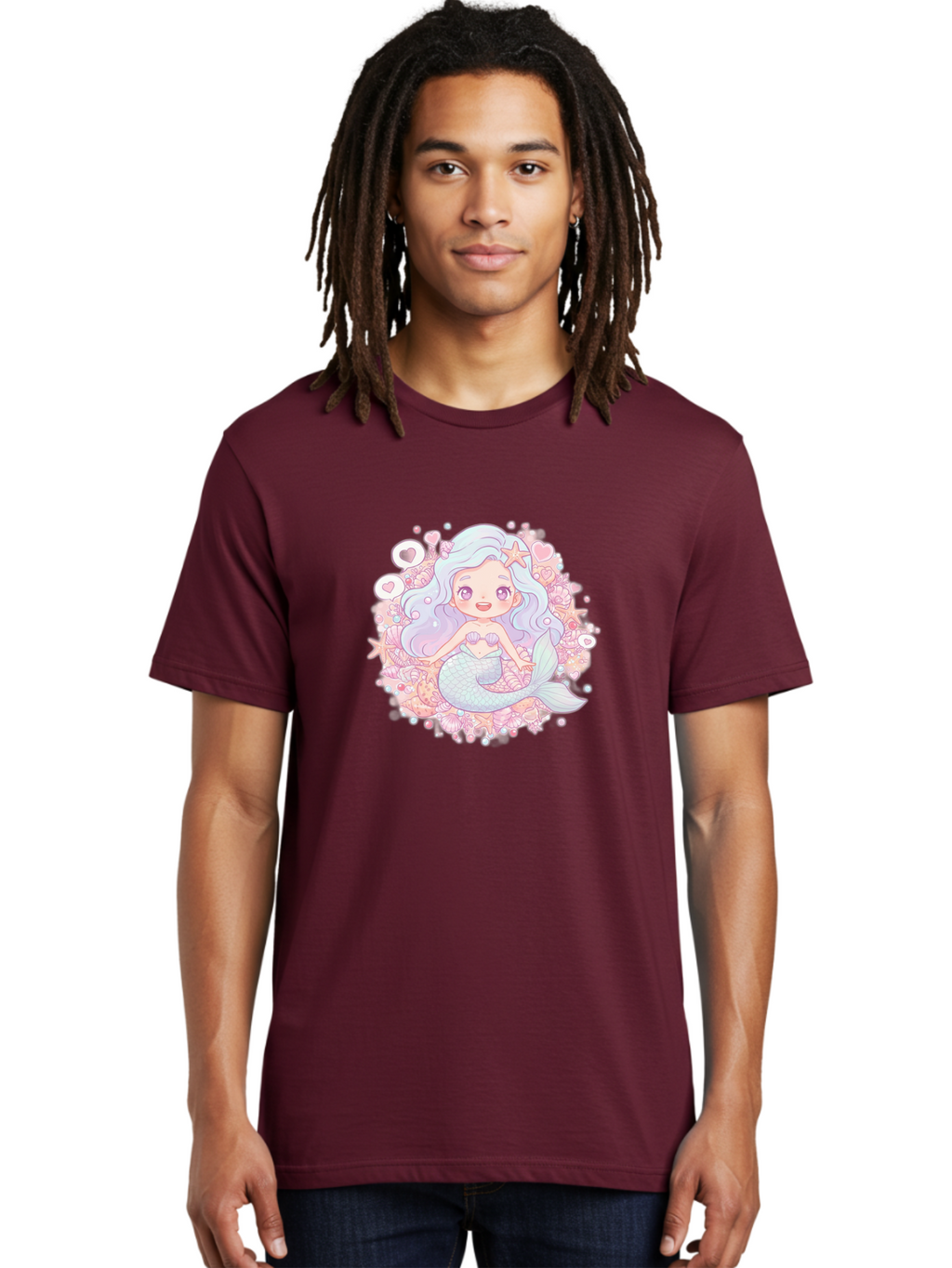 Cute-Mermaid-Girl-1 Men'S Graphic Tee, 100% Cotton, Comfortable Casual Summer Wear, Machine Washable, Vintage Camera, Old Camera, Antique Camera, Black Camera, Classic Photography, Photography Equipment, Nostalgic Device, Film Camera, Bai764