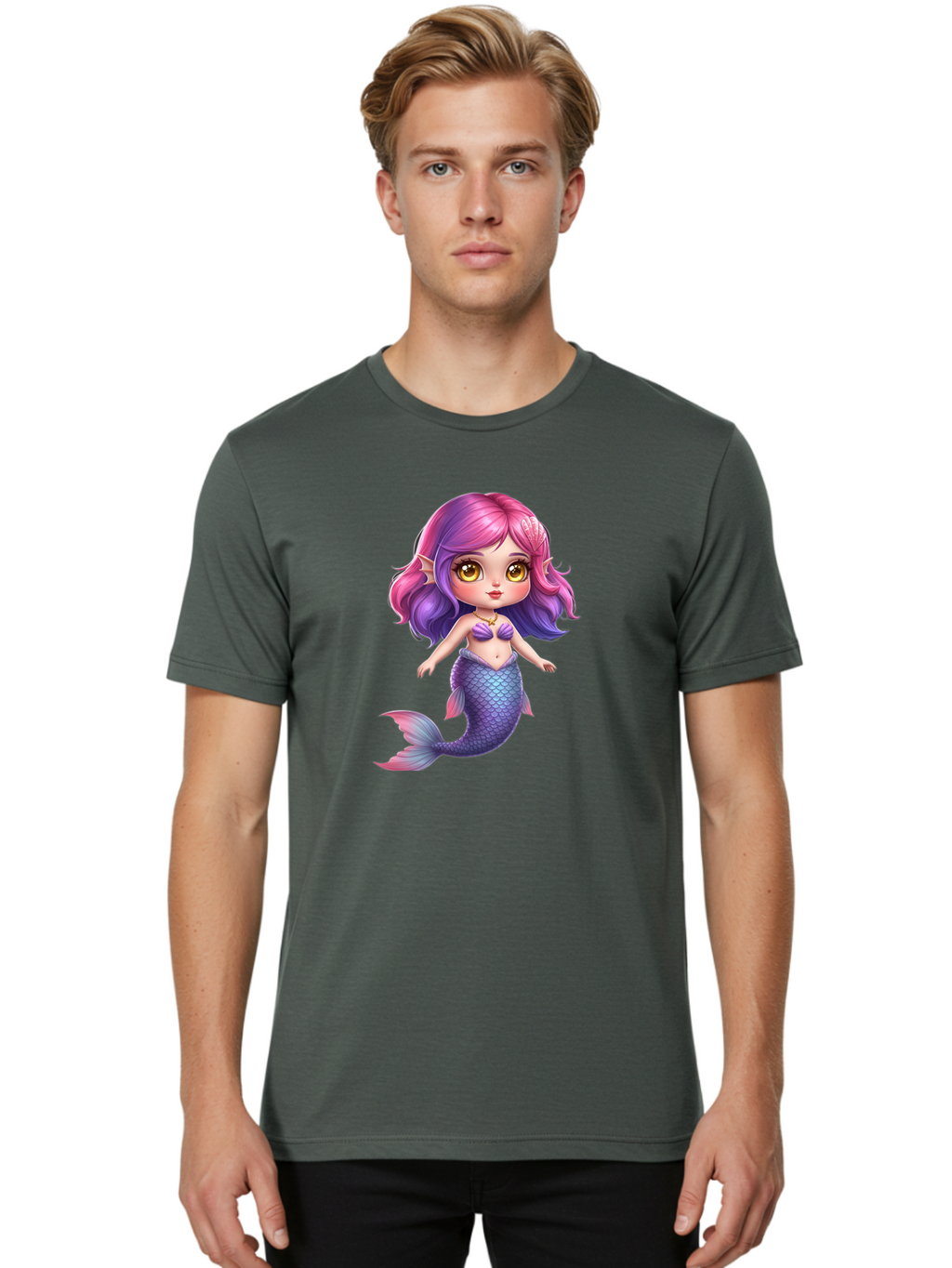Cute-Mermaid-Girl Men'S Graphic Tee, 100% Cotton, Comfortable Casual Summer Wear, Machine Washable, Vintage Camera, Old Camera, Antique Camera, Black Camera, Classic Photography, Photography Equipment, Nostalgic Device, Film Camera, Camera Art Bai765