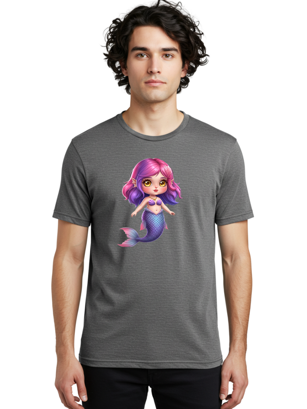 Cute-Mermaid-Girl Men'S Graphic Tee, 100% Cotton, Comfortable Casual Summer Wear, Machine Washable, Vintage Camera, Old Camera, Antique Camera, Black Camera, Classic Photography, Photography Equipment, Nostalgic Device, Film Camera, Camera Art Bai765