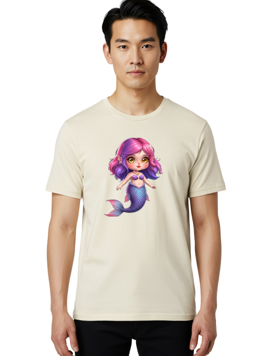 Cute-Mermaid-Girl Men'S Graphic Tee, 100% Cotton, Comfortable Casual Summer Wear, Machine Washable, Vintage Camera, Old Camera, Antique Camera, Black Camera, Classic Photography, Photography Equipment, Nostalgic Device, Film Camera, Camera Art Bai765
