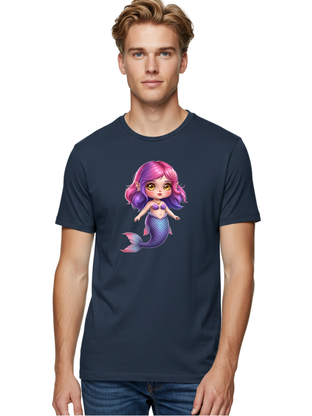 Cute-Mermaid-Girl Men'S Graphic Tee, 100% Cotton, Comfortable Casual Summer Wear, Machine Washable, Vintage Camera, Old Camera, Antique Camera, Black Camera, Classic Photography, Photography Equipment, Nostalgic Device, Film Camera, Camera Art Bai765