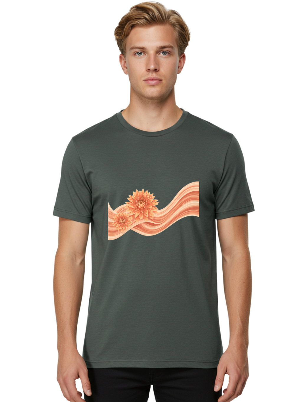 Dahlias-On-Ribbon Men'S Graphic Tee, 100% Cotton, Comfortable Casual Summer Wear, Machine Washable, Vintage Camera, Old Camera, Antique Camera, Black Camera, Classic Photography, Photography Equipment, Nostalgic Device, Film Camera, Camera Art Bai768