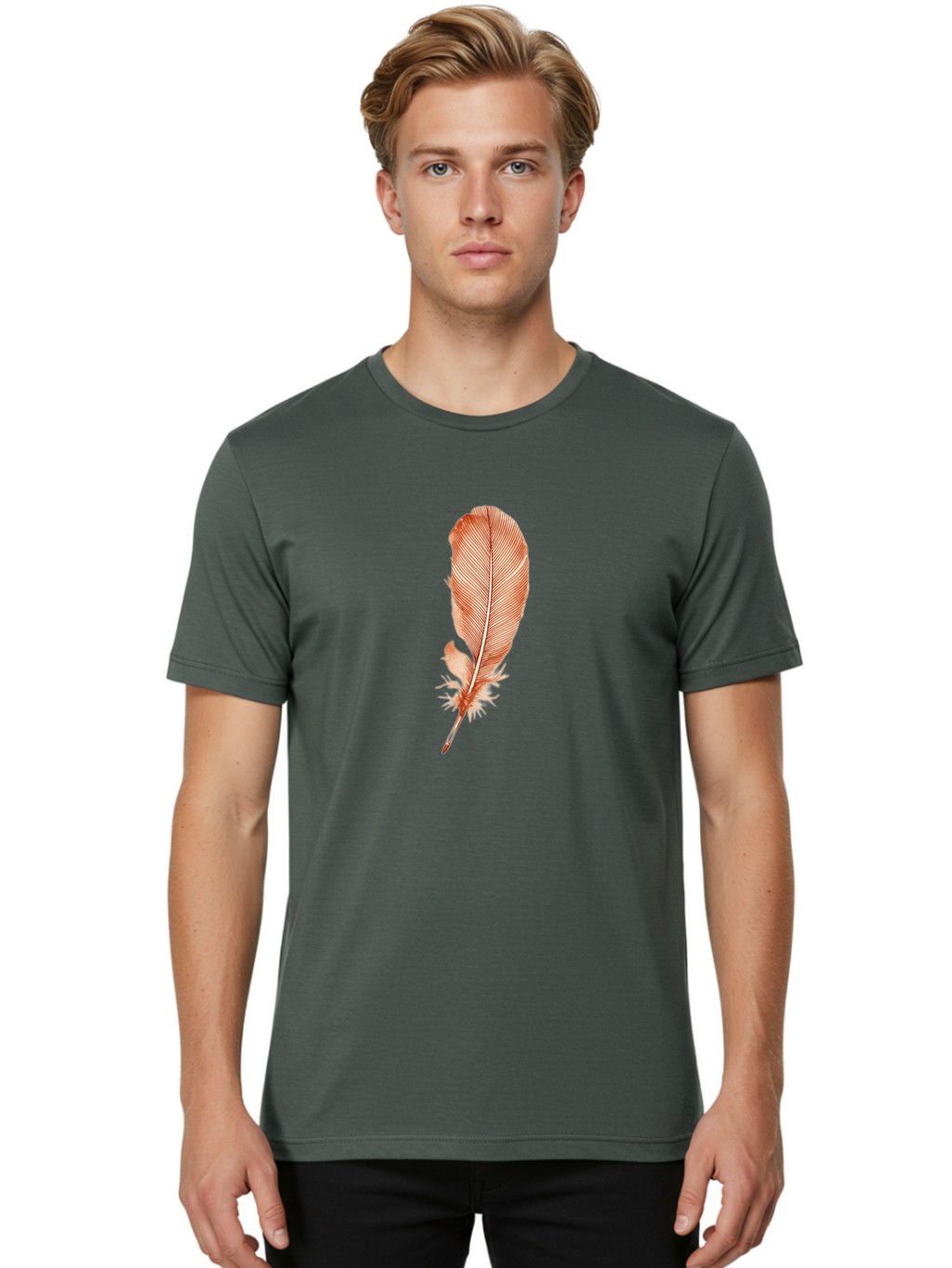 Damaged-Feather Men'S Graphic Tee, 100% Cotton, Comfortable Casual Summer Wear, Machine Washable, Vintage Camera, Old Camera, Antique Camera, Black Camera, Classic Photography, Photography Equipment, Nostalgic Device, Film Camera, Camera Art Bai769