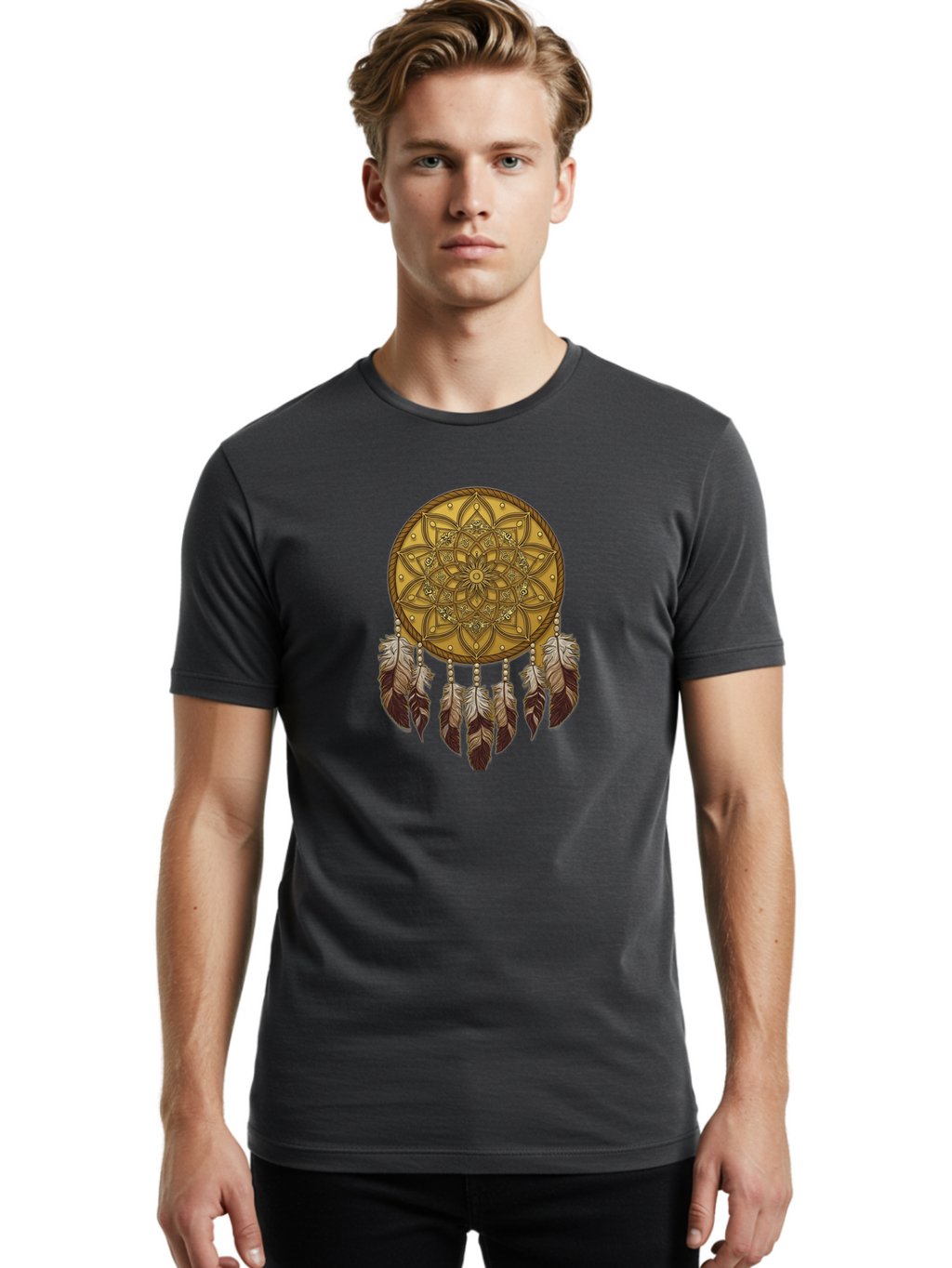 Dreamcatcher-Mandala Men'S Graphic Tee, 100% Cotton, Comfortable Casual Summer Wear, Machine Washable, Vintage Camera, Old Camera, Antique Camera, Black Camera, Classic Photography, Photography Equipment, Nostalgic Device, Film Camera, Bai775