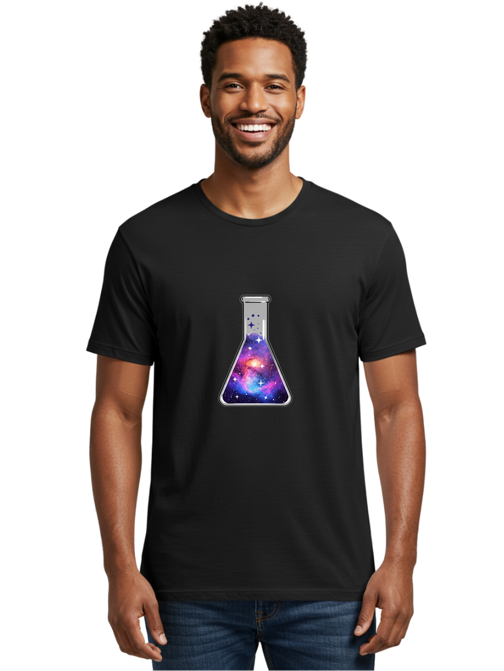 Erlenmeyer-Flask-Galaxy Men'S Graphic Tee, 100% Cotton, Comfortable Casual Summer Wear, Machine Washable, Vintage Camera, Old Camera, Antique Camera, Black Camera, Classic Photography, Photography Equipment, Nostalgic Device, Film Camera, Bai780