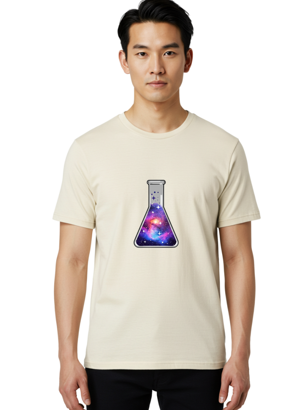 Erlenmeyer-Flask-Galaxy Men'S Graphic Tee, 100% Cotton, Comfortable Casual Summer Wear, Machine Washable, Vintage Camera, Old Camera, Antique Camera, Black Camera, Classic Photography, Photography Equipment, Nostalgic Device, Film Camera, Bai780