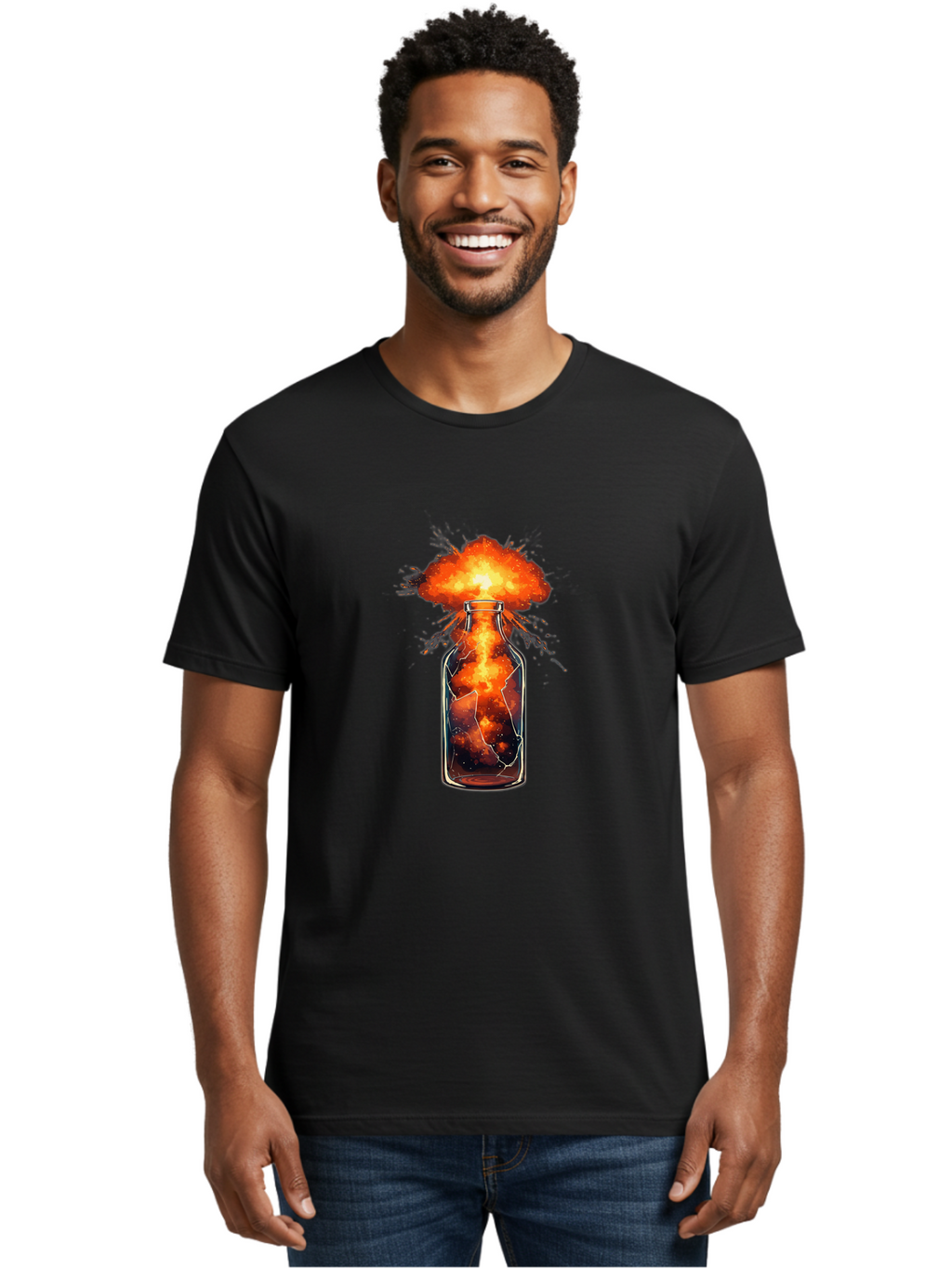 Exploding-Bottle Men'S Graphic Tee, 100% Cotton, Comfortable Casual Summer Wear, Machine Washable, Vintage Camera, Old Camera, Antique Camera, Black Camera, Classic Photography, Photography Equipment, Nostalgic Device, Film Camera, Camera Art Bai781