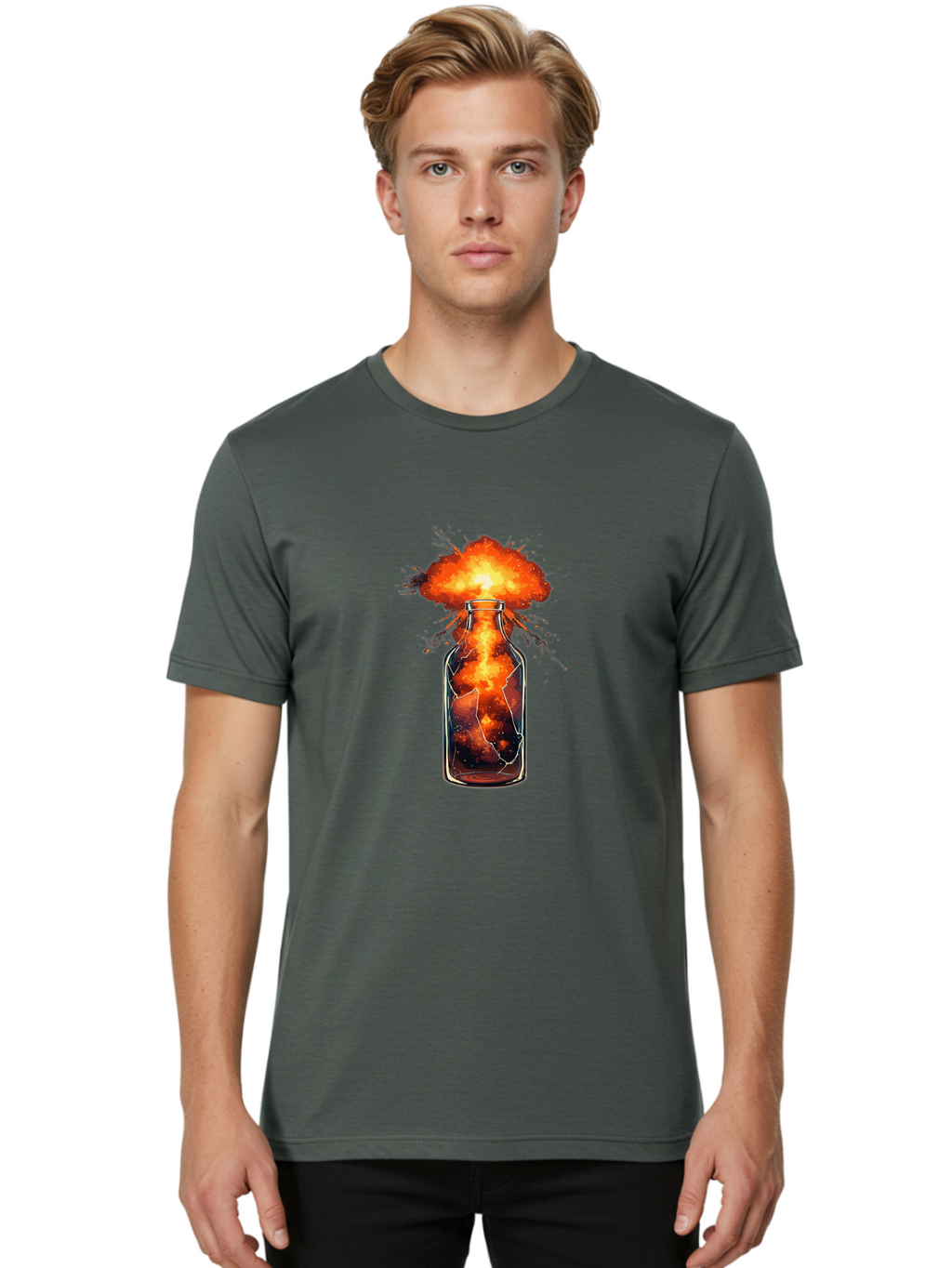 Exploding-Bottle Men'S Graphic Tee, 100% Cotton, Comfortable Casual Summer Wear, Machine Washable, Vintage Camera, Old Camera, Antique Camera, Black Camera, Classic Photography, Photography Equipment, Nostalgic Device, Film Camera, Camera Art Bai781