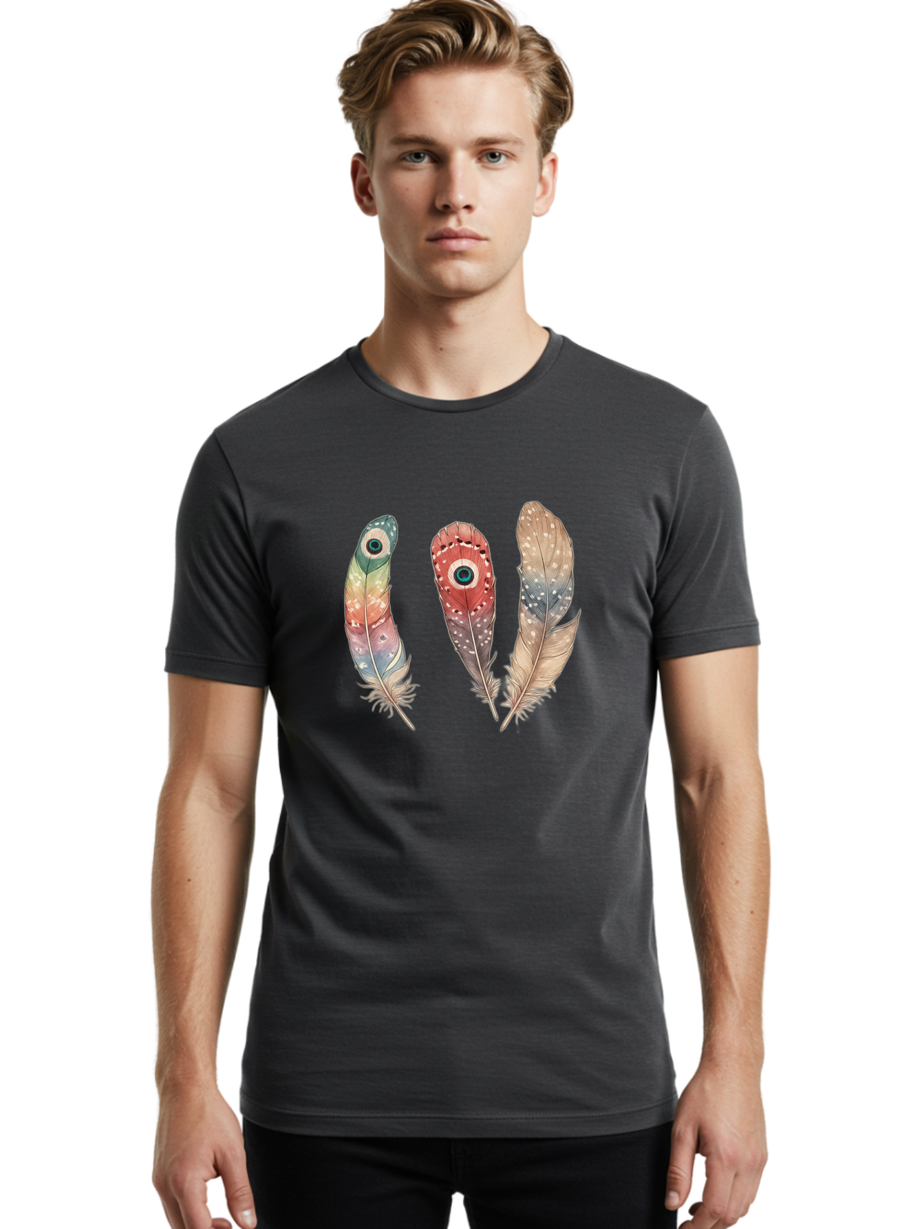 Eyes-On-Feathers Men'S Graphic Tee, 100% Cotton, Comfortable Casual Summer Wear, Machine Washable, Vintage Camera, Old Camera, Antique Camera, Black Camera, Classic Photography, Photography Equipment, Nostalgic Device, Film Camera, Camera Art Bai783