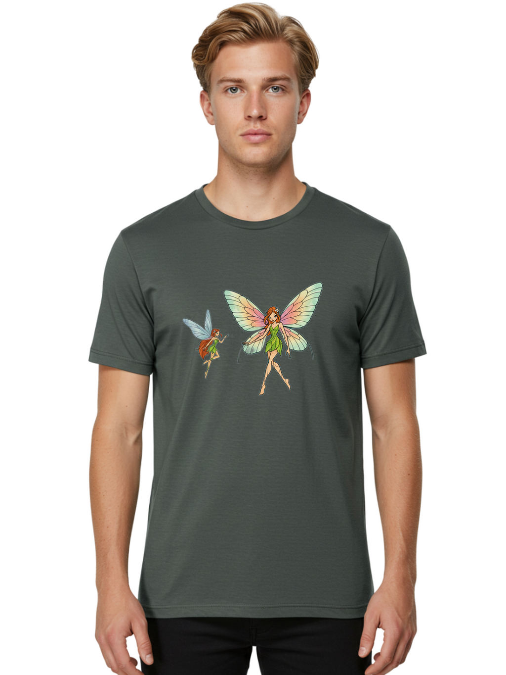Fairy-Cartoon-Characters Men'S Graphic Tee, 100% Cotton, Comfortable Casual Summer Wear, Machine Washable, Vintage Camera, Old Camera, Antique Camera, Black Camera, Classic Photography, Photography Equipment, Nostalgic Device, Film Camera, Bai788