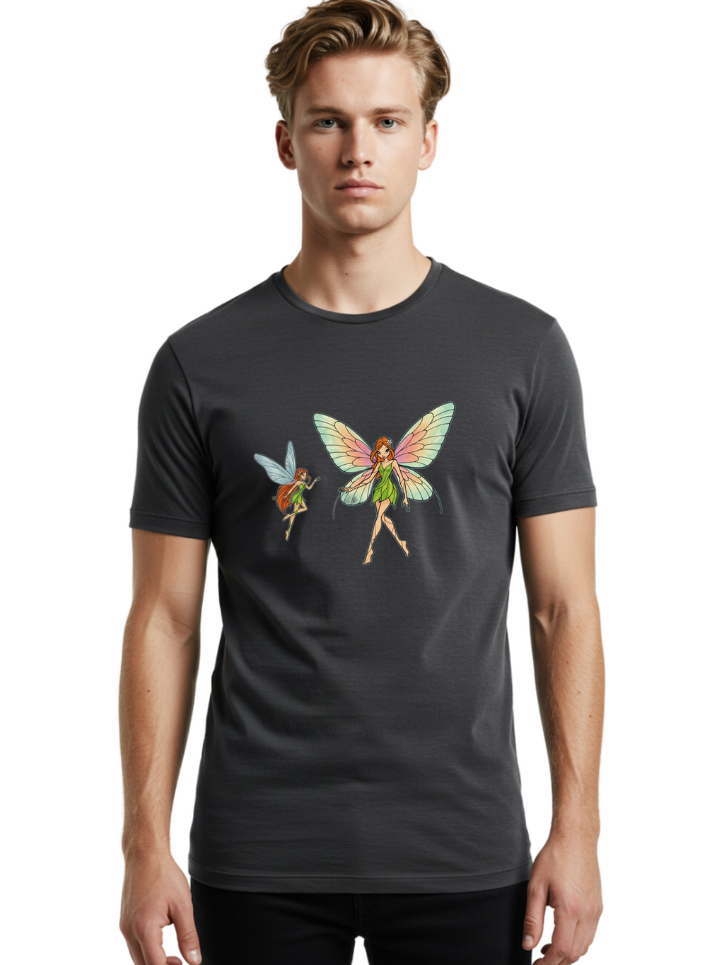 Fairy-Cartoon-Characters Men'S Graphic Tee, 100% Cotton, Comfortable Casual Summer Wear, Machine Washable, Vintage Camera, Old Camera, Antique Camera, Black Camera, Classic Photography, Photography Equipment, Nostalgic Device, Film Camera, Bai788