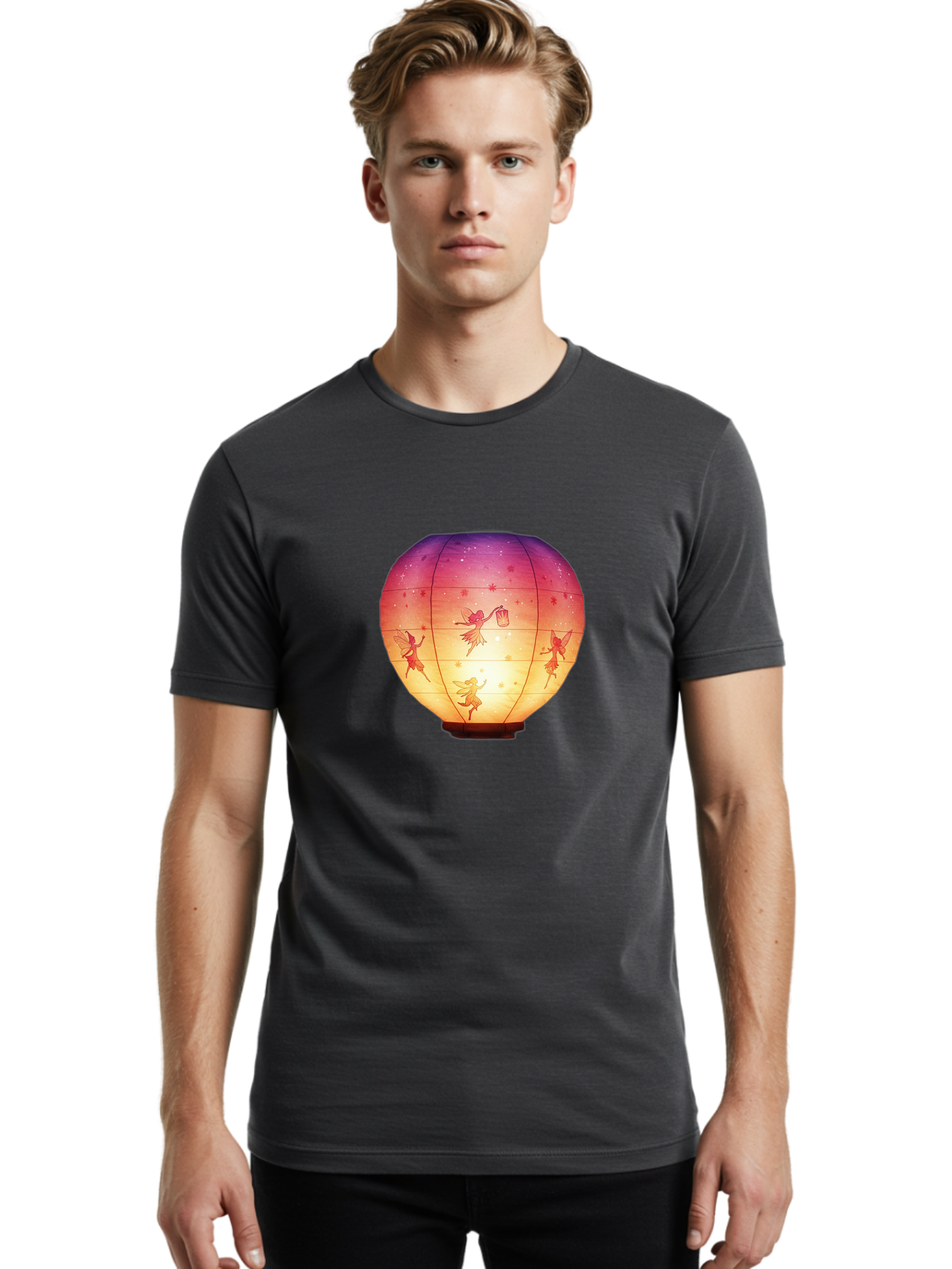 Fairy-Lantern-1 Men'S Graphic Tee, 100% Cotton, Comfortable Casual Summer Wear, Machine Washable, Vintage Camera, Old Camera, Antique Camera, Black Camera, Classic Photography, Photography Equipment, Nostalgic Device, Film Camera, Camera Art Bai791