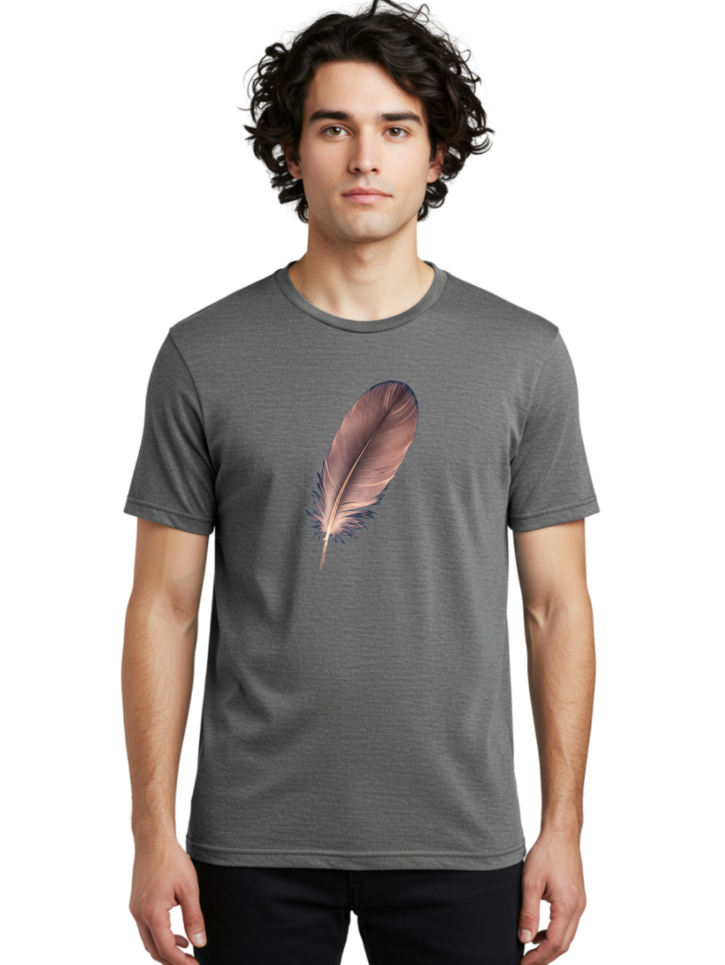 Feather-1 Men'S Graphic Tee, 100% Cotton, Comfortable Casual Summer Wear, Machine Washable, Vintage Camera, Old Camera, Antique Camera, Black Camera, Classic Photography, Photography Equipment, Nostalgic Device, Film Camera, Camera Art Bai804