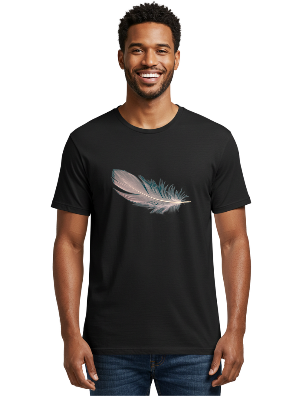 Feather-2 Men'S Graphic Tee, 100% Cotton, Comfortable Casual Summer Wear, Machine Washable, Vintage Camera, Old Camera, Antique Camera, Black Camera, Classic Photography, Photography Equipment, Nostalgic Device, Film Camera, Camera Art Bai805