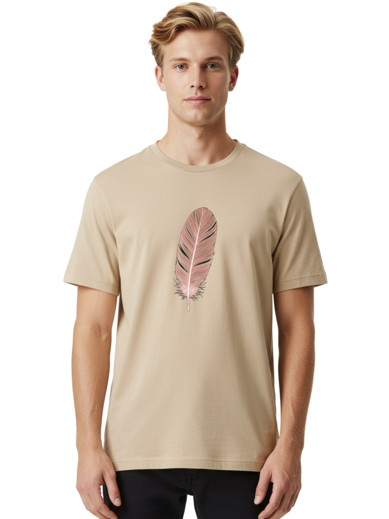 Feather Men'S Graphic Tee, 100% Cotton, Comfortable Casual Summer Wear, Machine Washable, Vintage Camera, Old Camera, Antique Camera, Black Camera, Classic Photography, Photography Equipment, Nostalgic Device, Film Camera, Camera Art Bai811