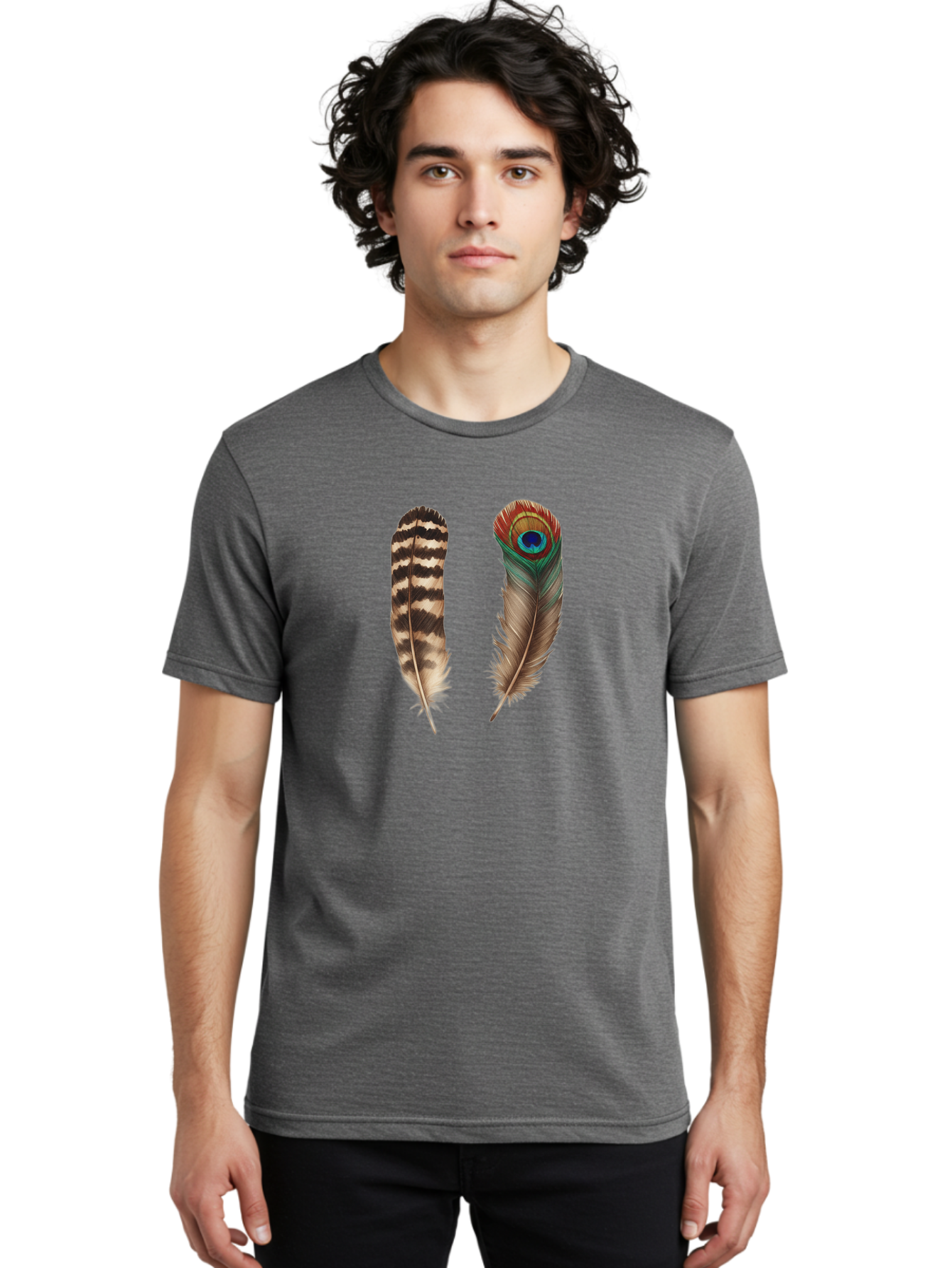 Feathers-11 Men'S Graphic Tee, 100% Cotton, Comfortable Casual Summer Wear, Machine Washable, Vintage Camera, Old Camera, Antique Camera, Black Camera, Classic Photography, Photography Equipment, Nostalgic Device, Film Camera, Camera Art Bai814