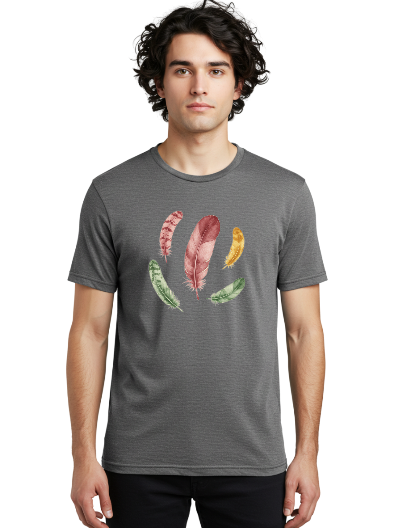 Feathers-12 Men'S Graphic Tee, 100% Cotton, Comfortable Casual Summer Wear, Machine Washable, Vintage Camera, Old Camera, Antique Camera, Black Camera, Classic Photography, Photography Equipment, Nostalgic Device, Film Camera, Camera Art Bai815