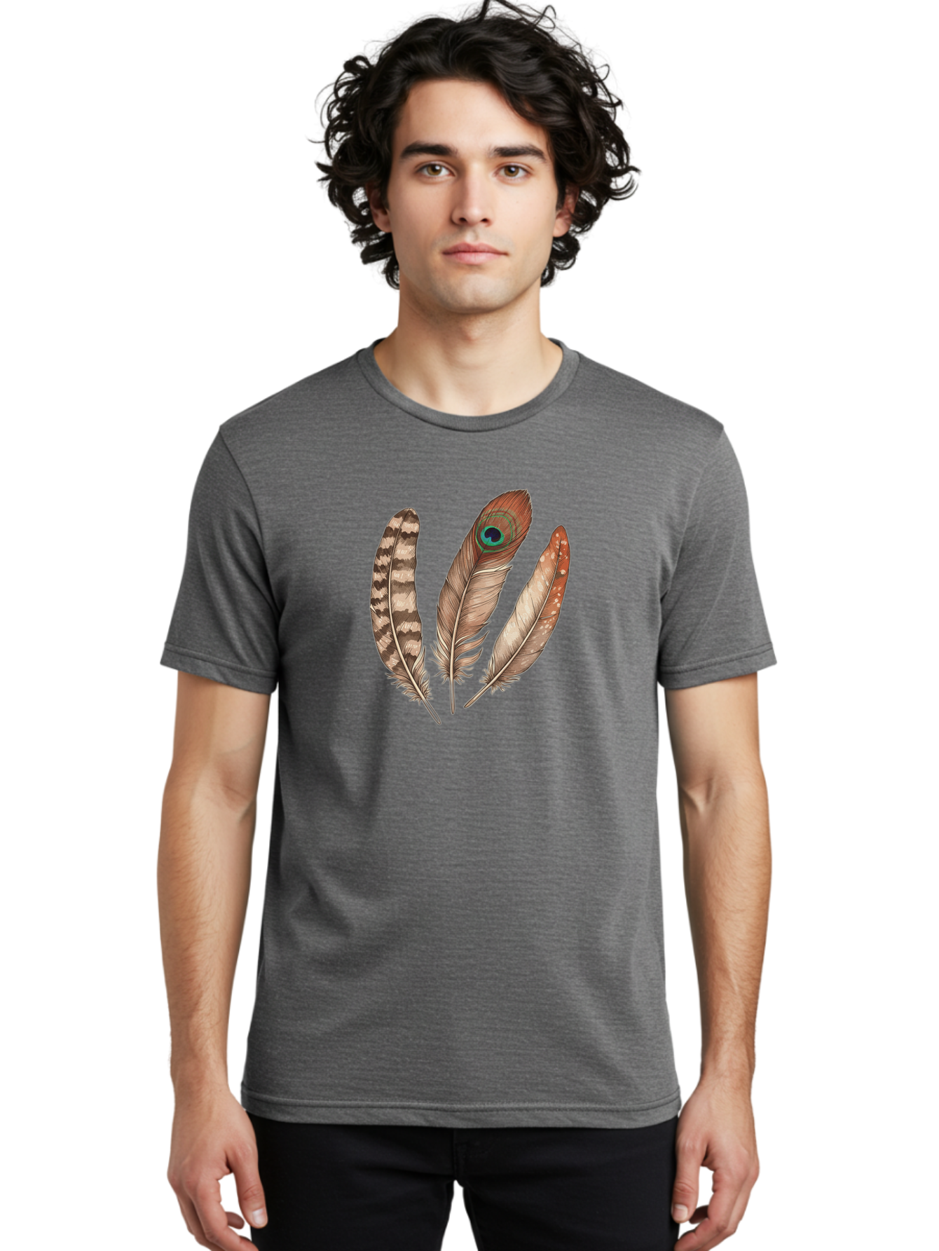 Feathers-15 Men'S Graphic Tee, 100% Cotton, Comfortable Casual Summer Wear, Machine Washable, Vintage Camera, Old Camera, Antique Camera, Black Camera, Classic Photography, Photography Equipment, Nostalgic Device, Film Camera, Camera Art Bai818
