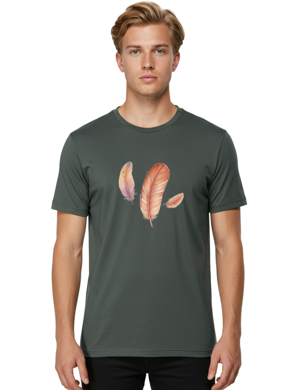 Feathers-2 Men'S Graphic Tee, 100% Cotton, Comfortable Casual Summer Wear, Machine Washable, Vintage Camera, Old Camera, Antique Camera, Black Camera, Classic Photography, Photography Equipment, Nostalgic Device, Film Camera, Camera Art Bai820
