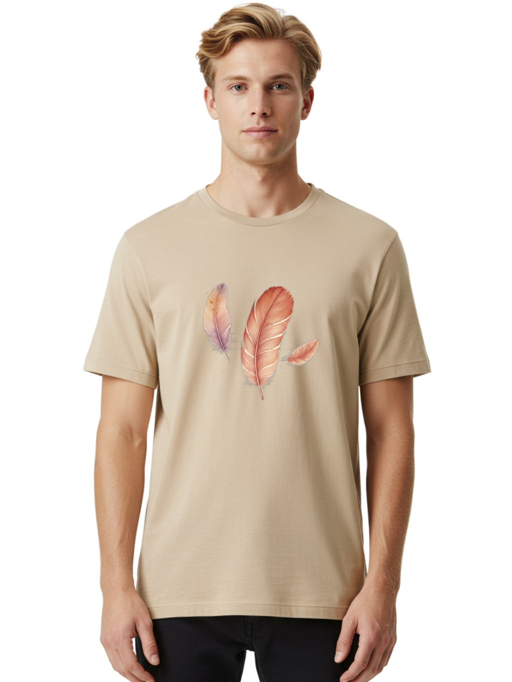 Feathers-2 Men'S Graphic Tee, 100% Cotton, Comfortable Casual Summer Wear, Machine Washable, Vintage Camera, Old Camera, Antique Camera, Black Camera, Classic Photography, Photography Equipment, Nostalgic Device, Film Camera, Camera Art Bai820