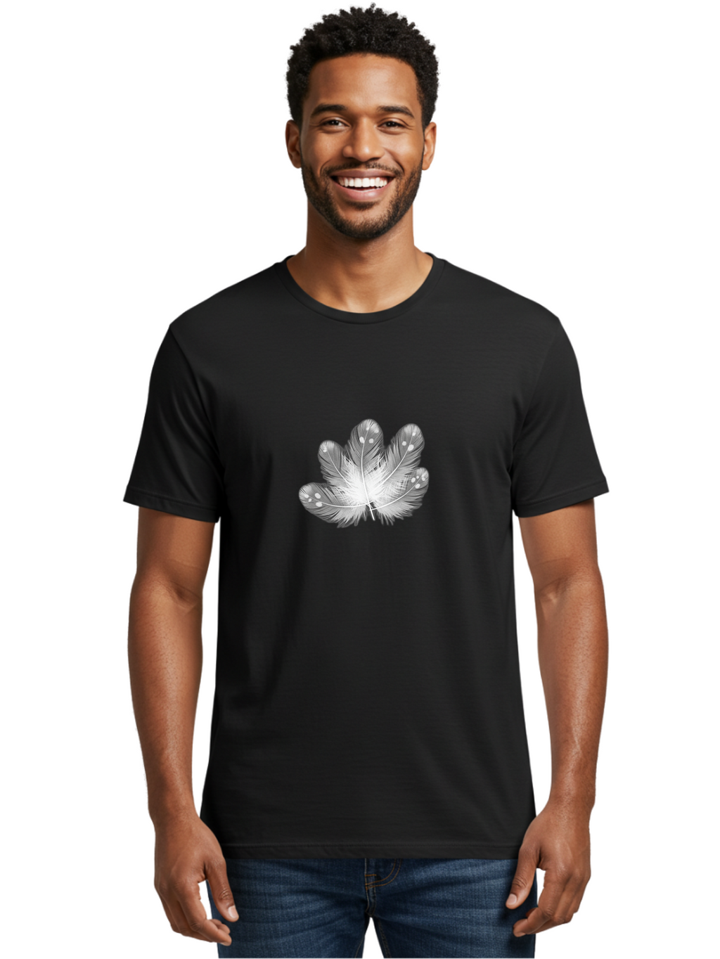 Feathers-3 Men'S Graphic Tee, 100% Cotton, Comfortable Casual Summer Wear, Machine Washable, Vintage Camera, Old Camera, Antique Camera, Black Camera, Classic Photography, Photography Equipment, Nostalgic Device, Film Camera, Camera Art Bai821
